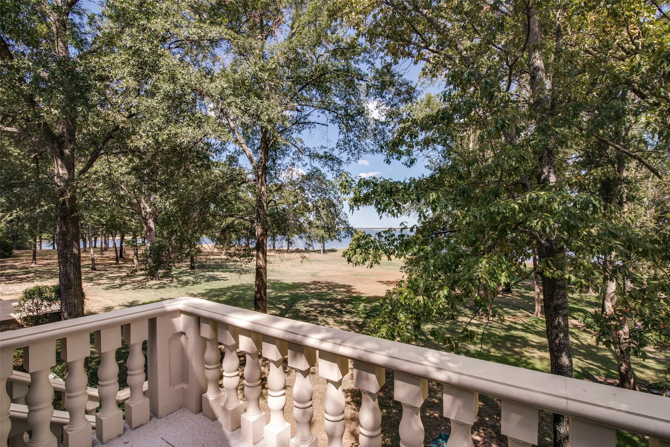 Huge concrete patio overlooking the lake