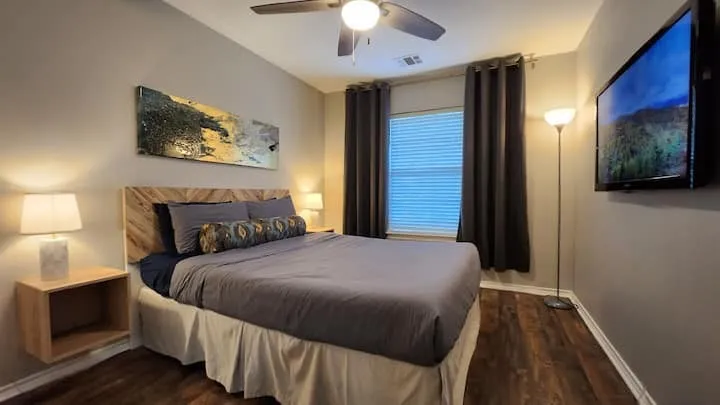 Wood-finish flooring throughout