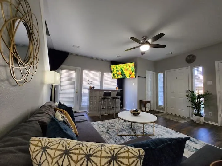Wood-finish flooring throughout