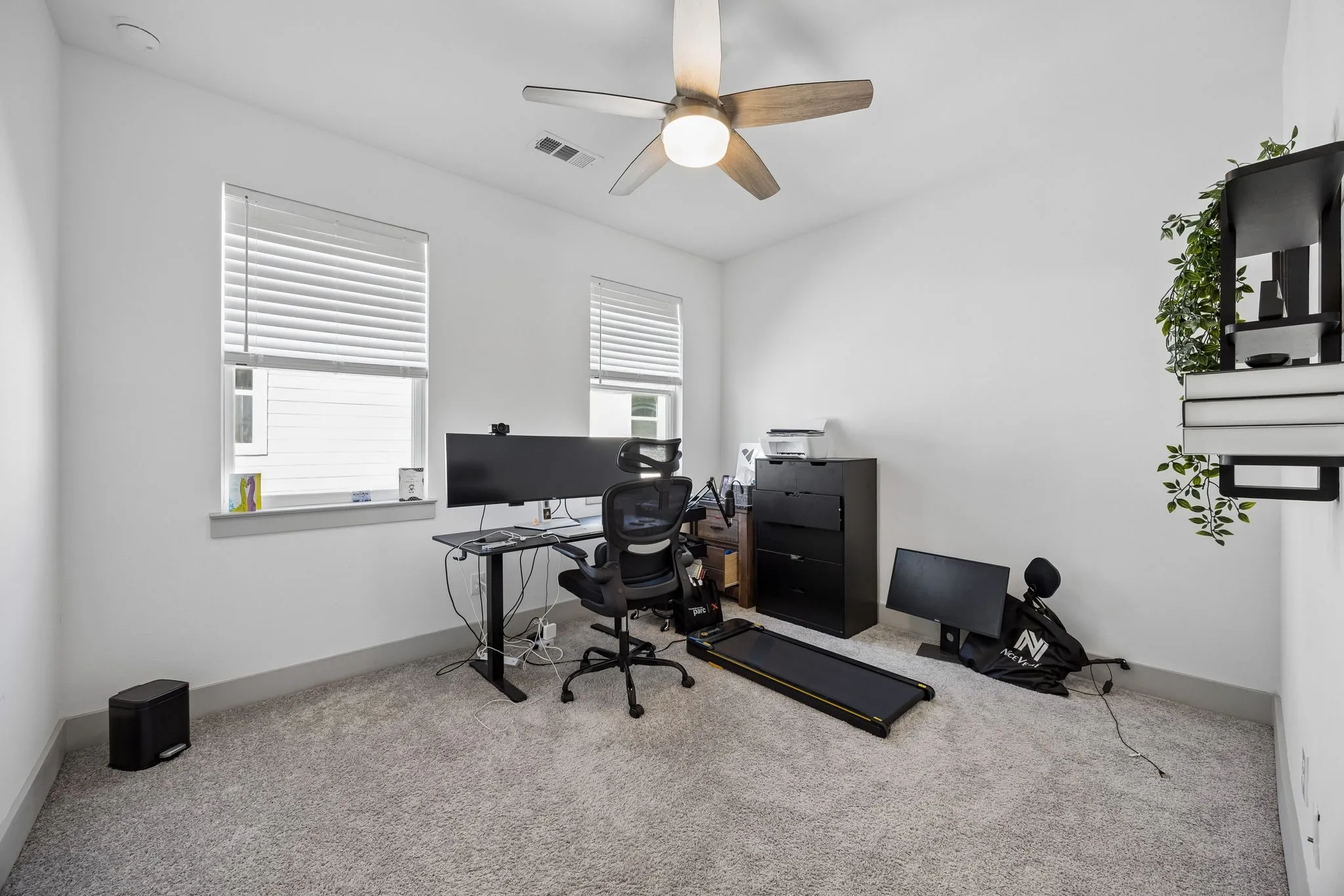 Rooms are spacious with ceiling fans.