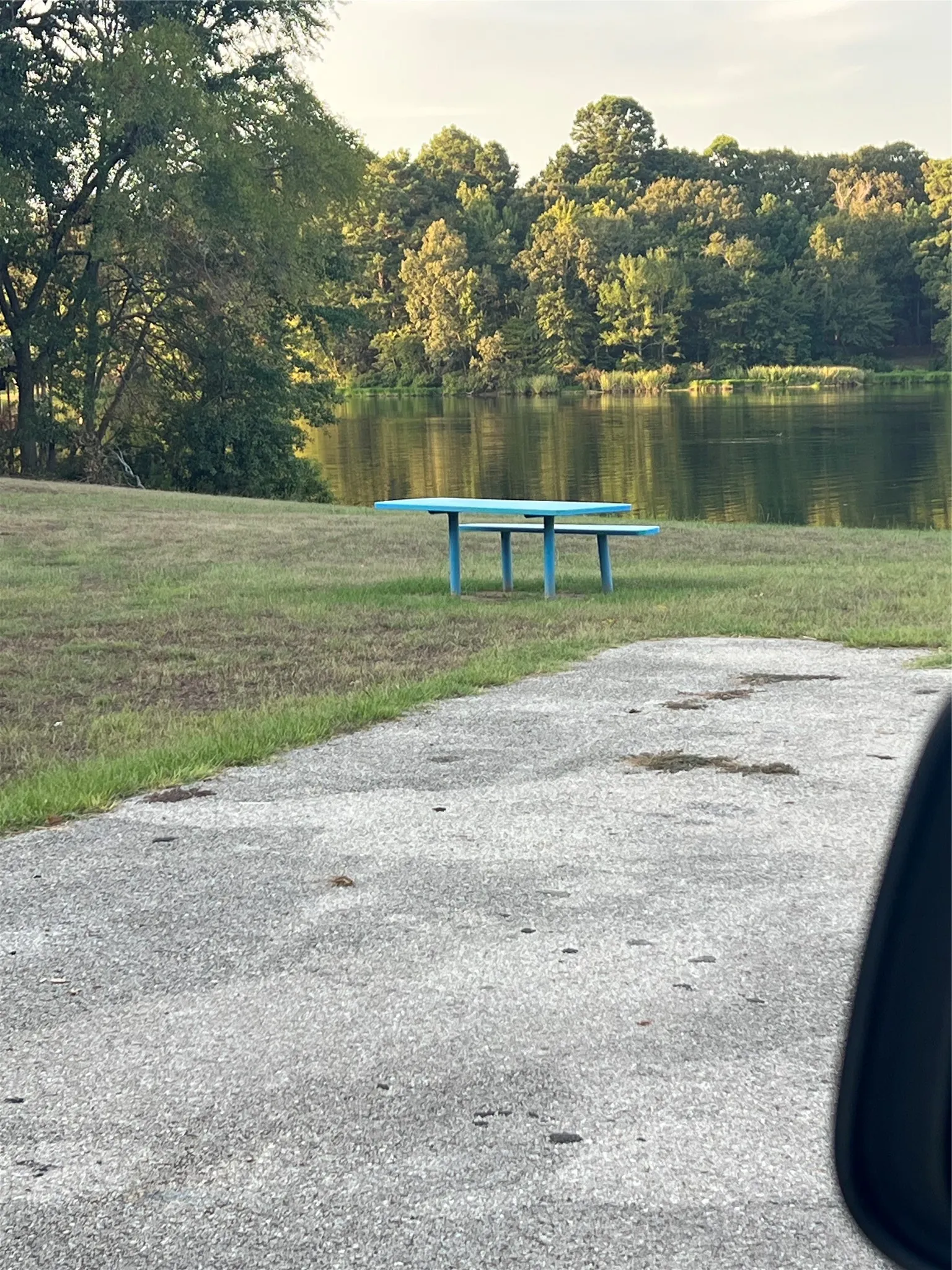 Picknick area by Lake less than 1/4 mile.