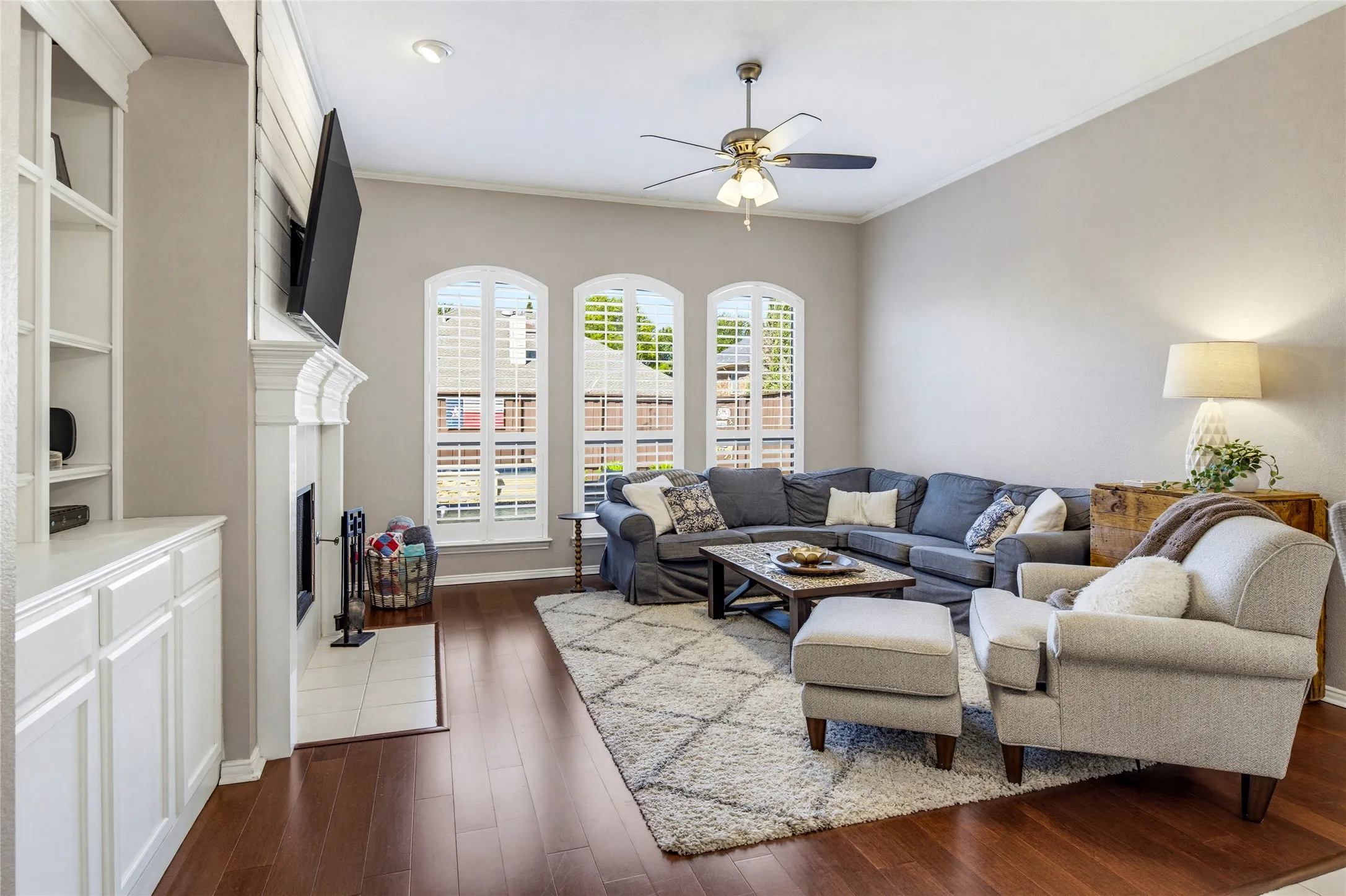 Wood flooring extends into the main living areas and into all of the bedrooms!