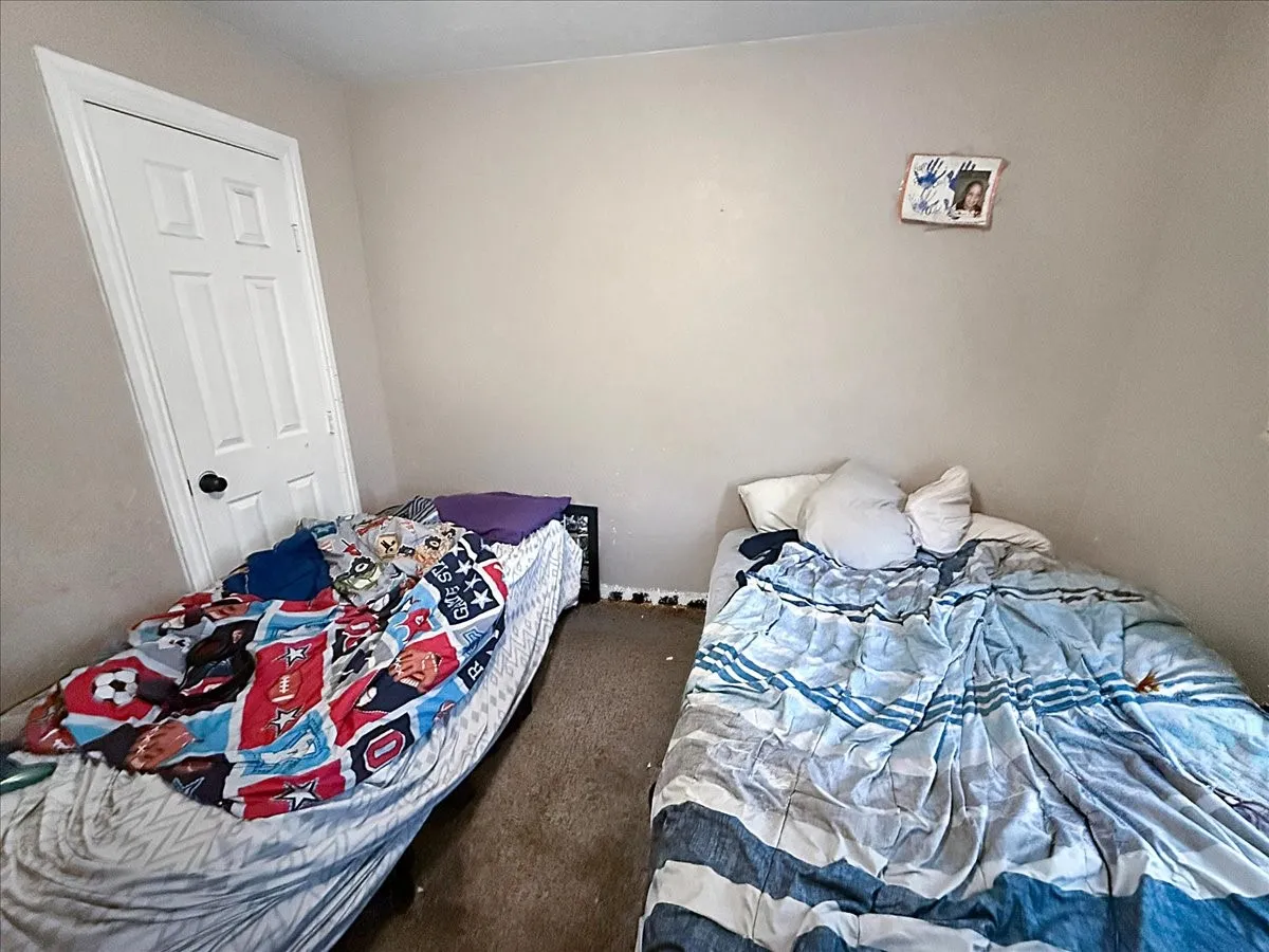 Guest bedroom layout displaying bright natural window lighting and flexible floor layout.