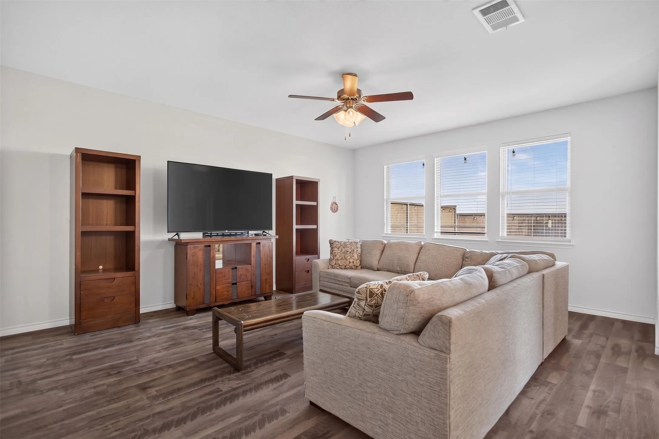 Gorgeous flooring and lots of natural light in the living room