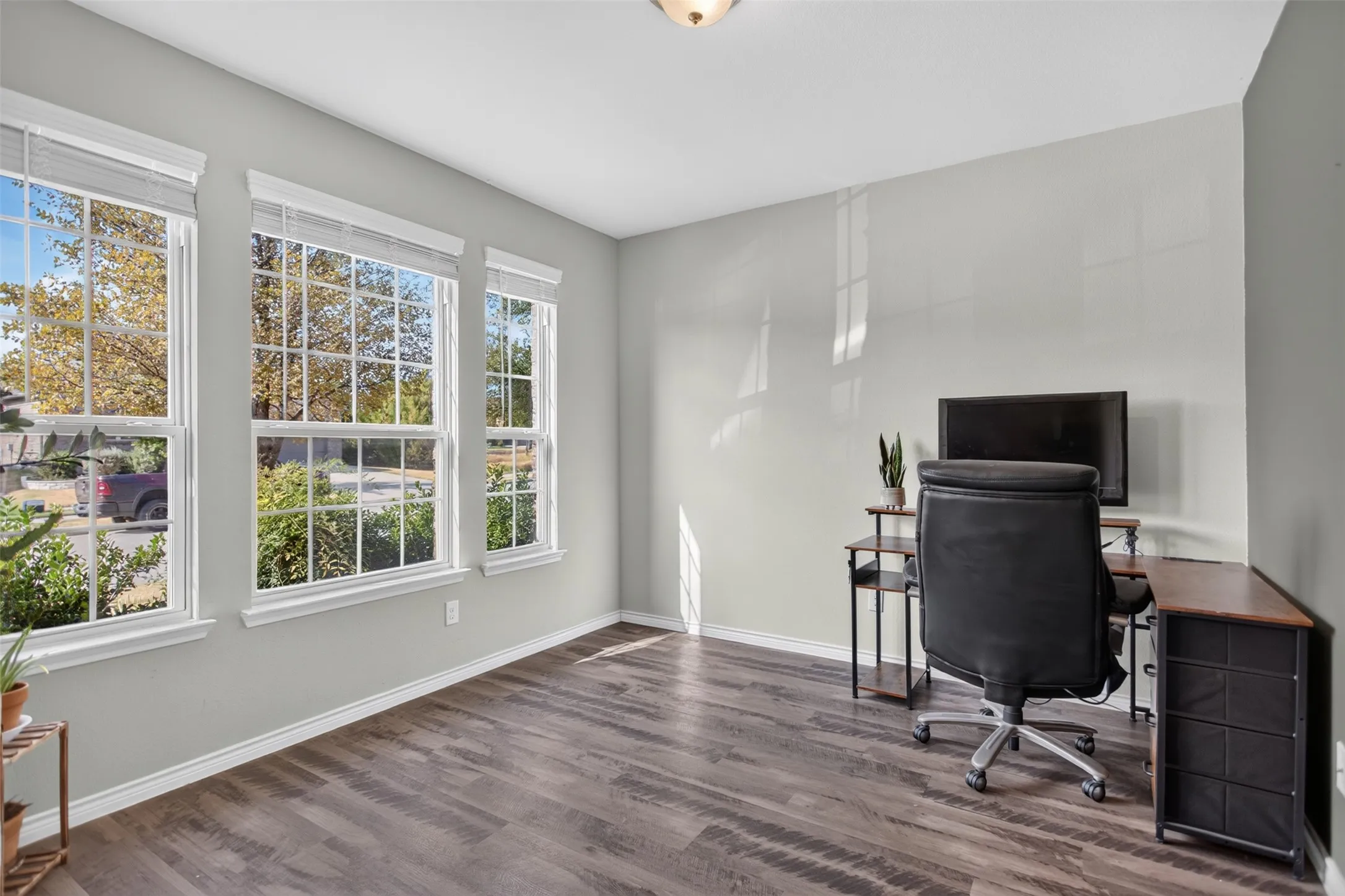 Tons of natural light flows into the office