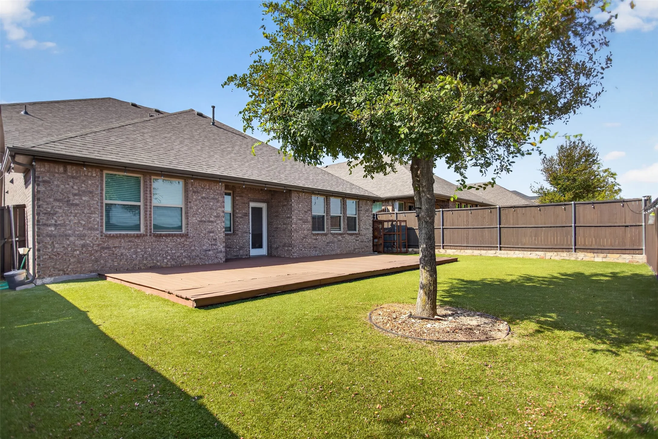 Large deck in the backyard