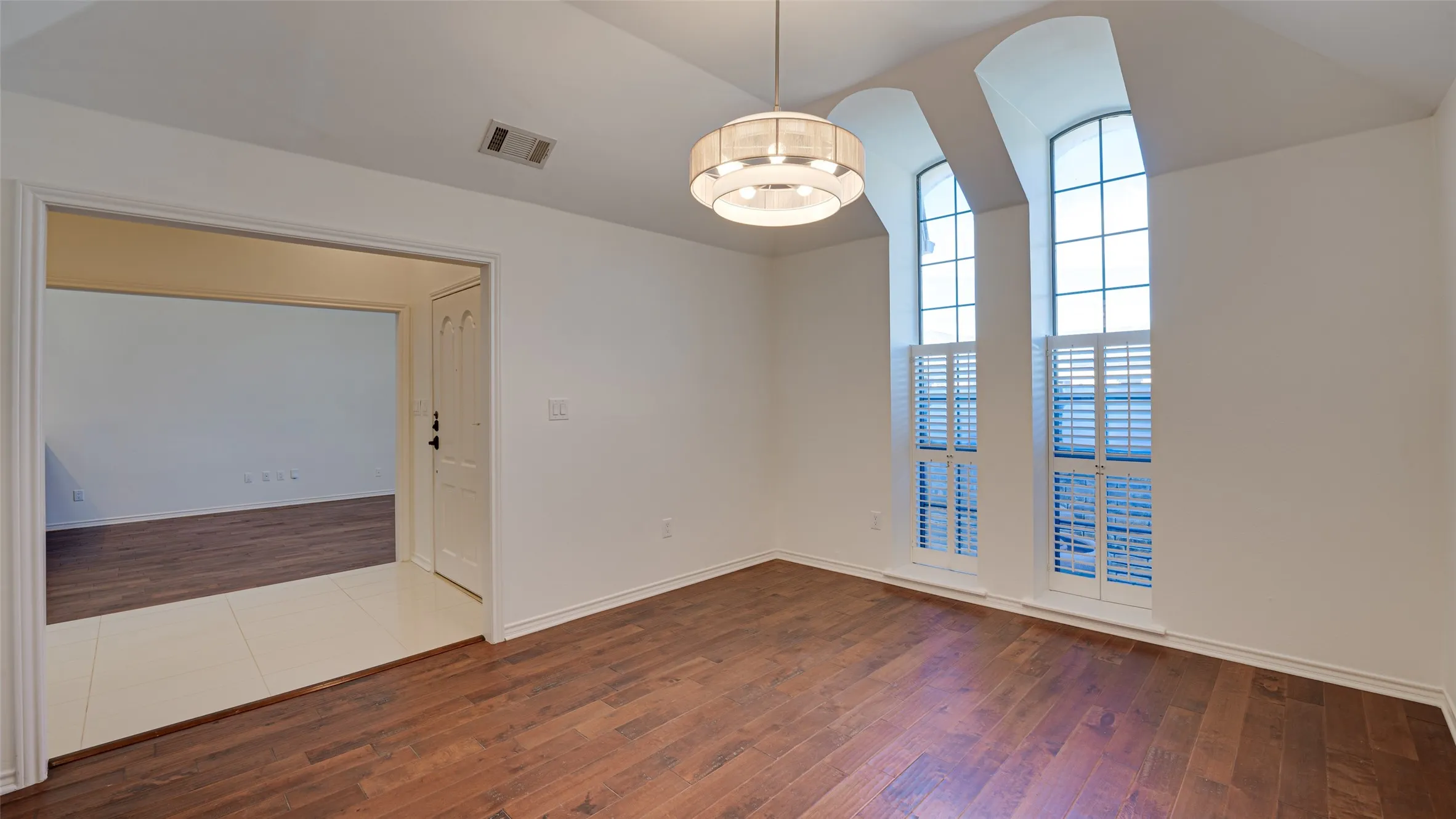 Dining room with hardwood / wood-style floors