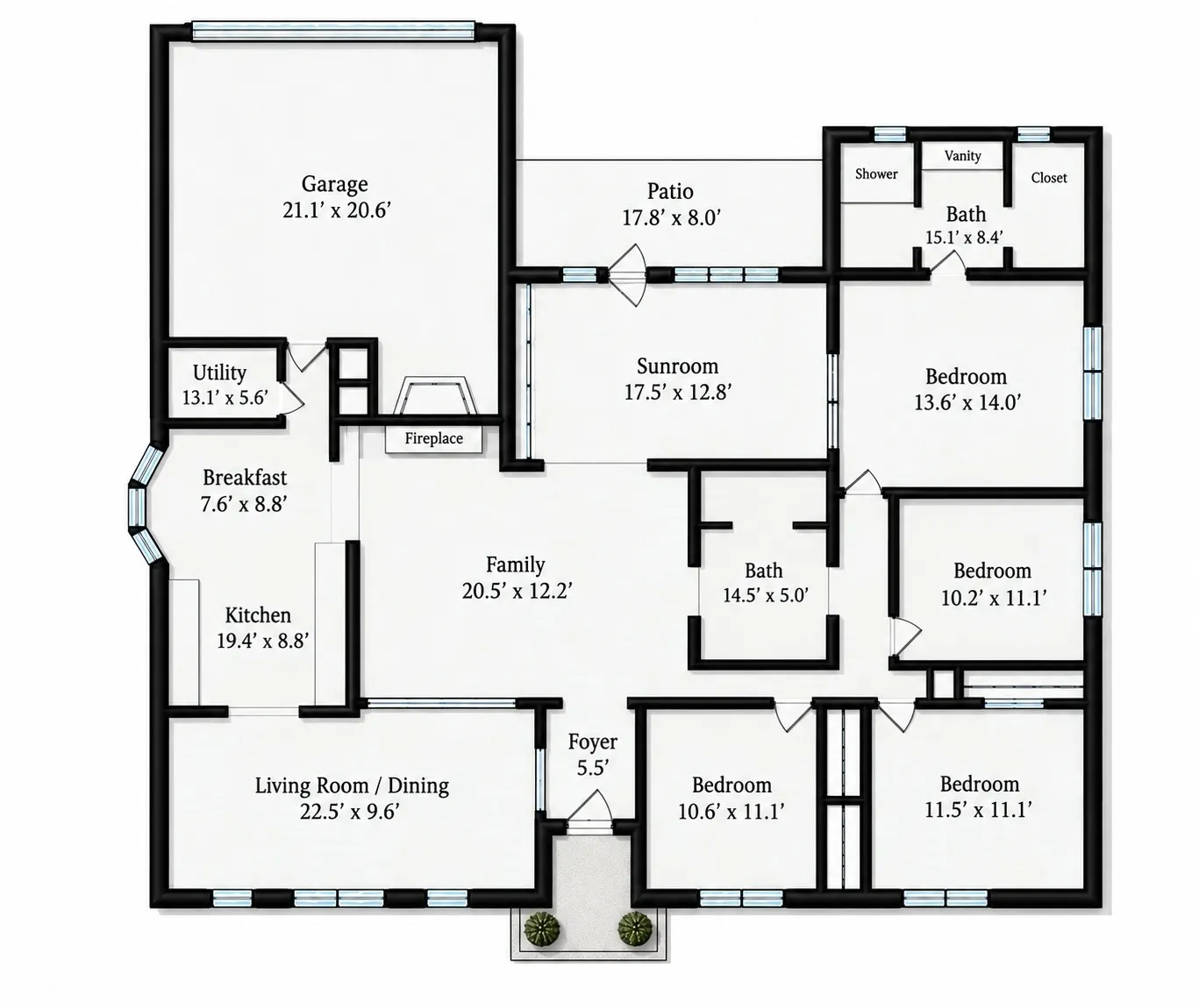 Representative photo. Measurements may not be exact. Some doors and windows may not be accurately placed. This is for basic visual of layout of the home