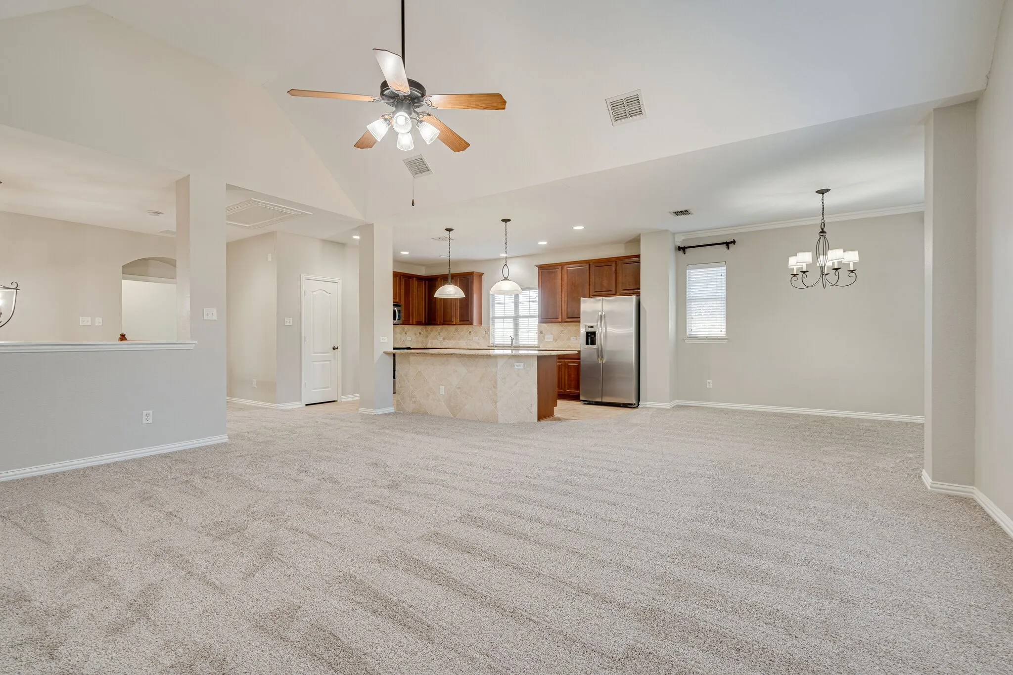 Open concept living/dining room