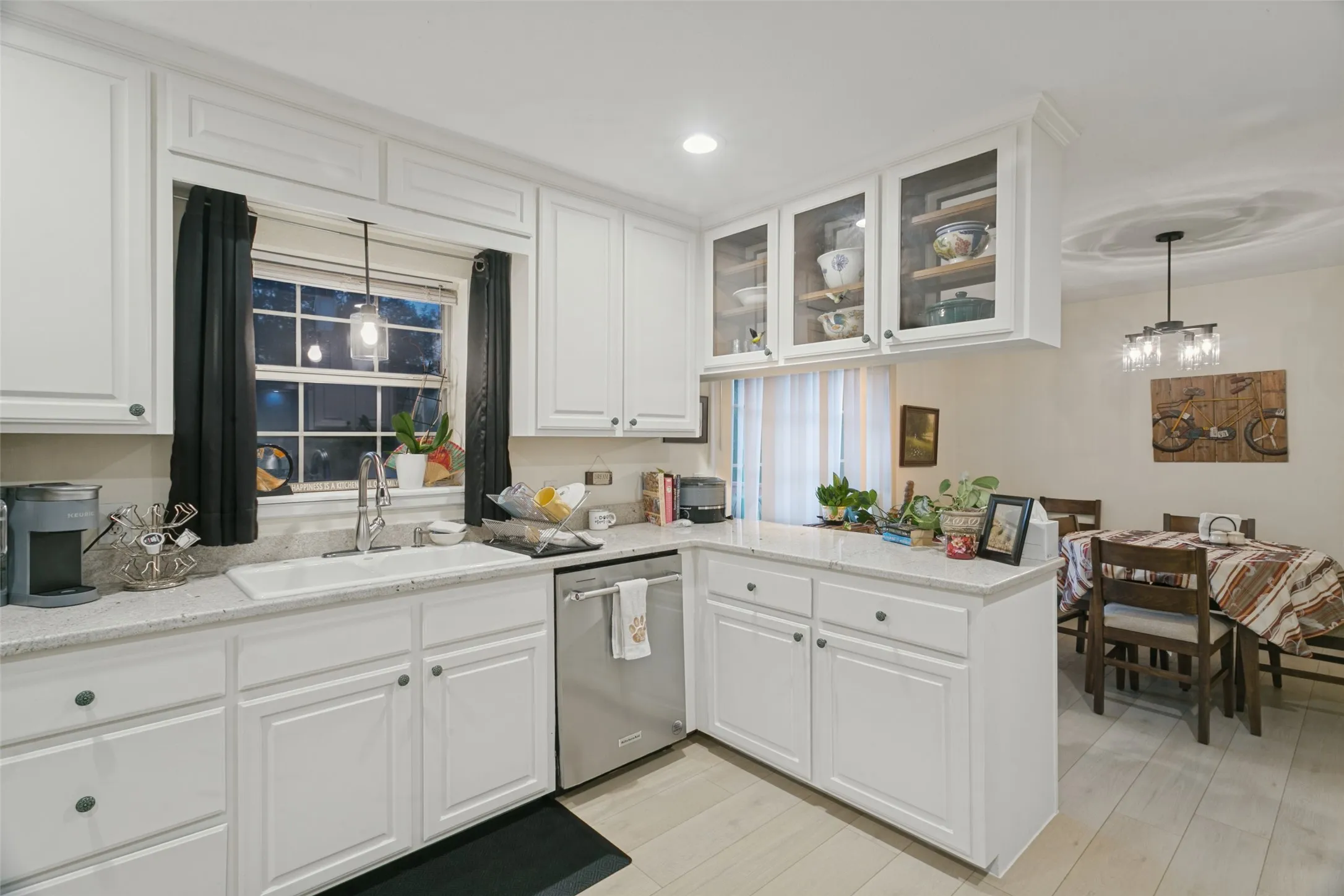 White Cabinets and Granite Countertops!