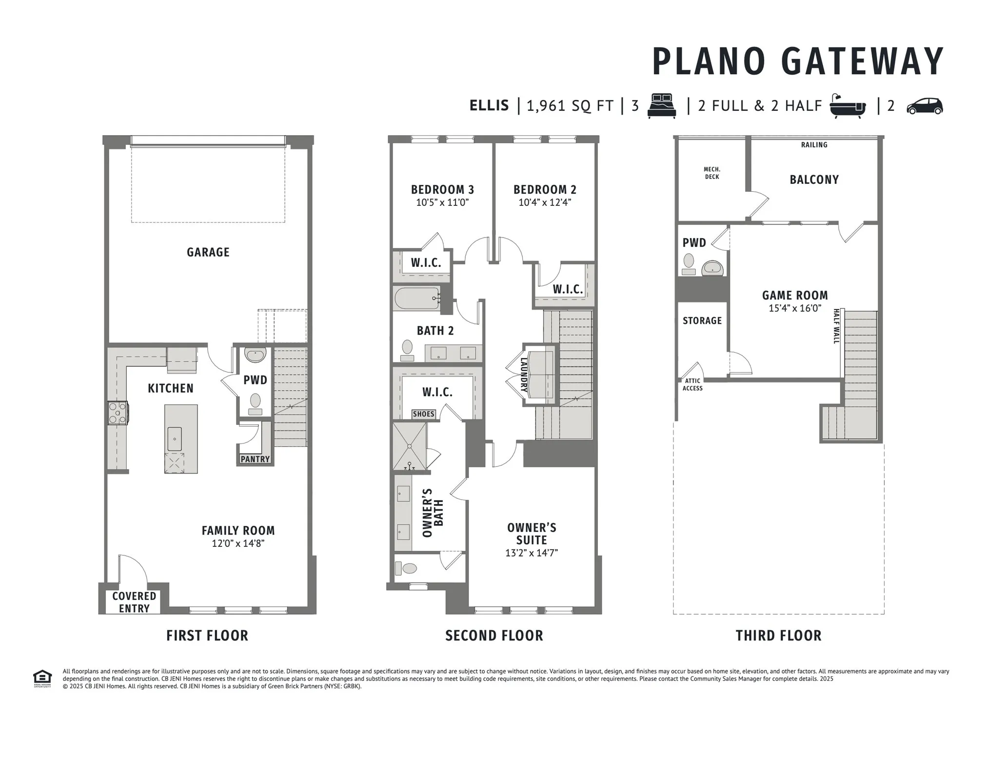 Featuring living-entertaining space on the first and third floors with private bedroom spaces on the 2nd floor, our new Ellis floor plan was designed for the family who loves to entertain!