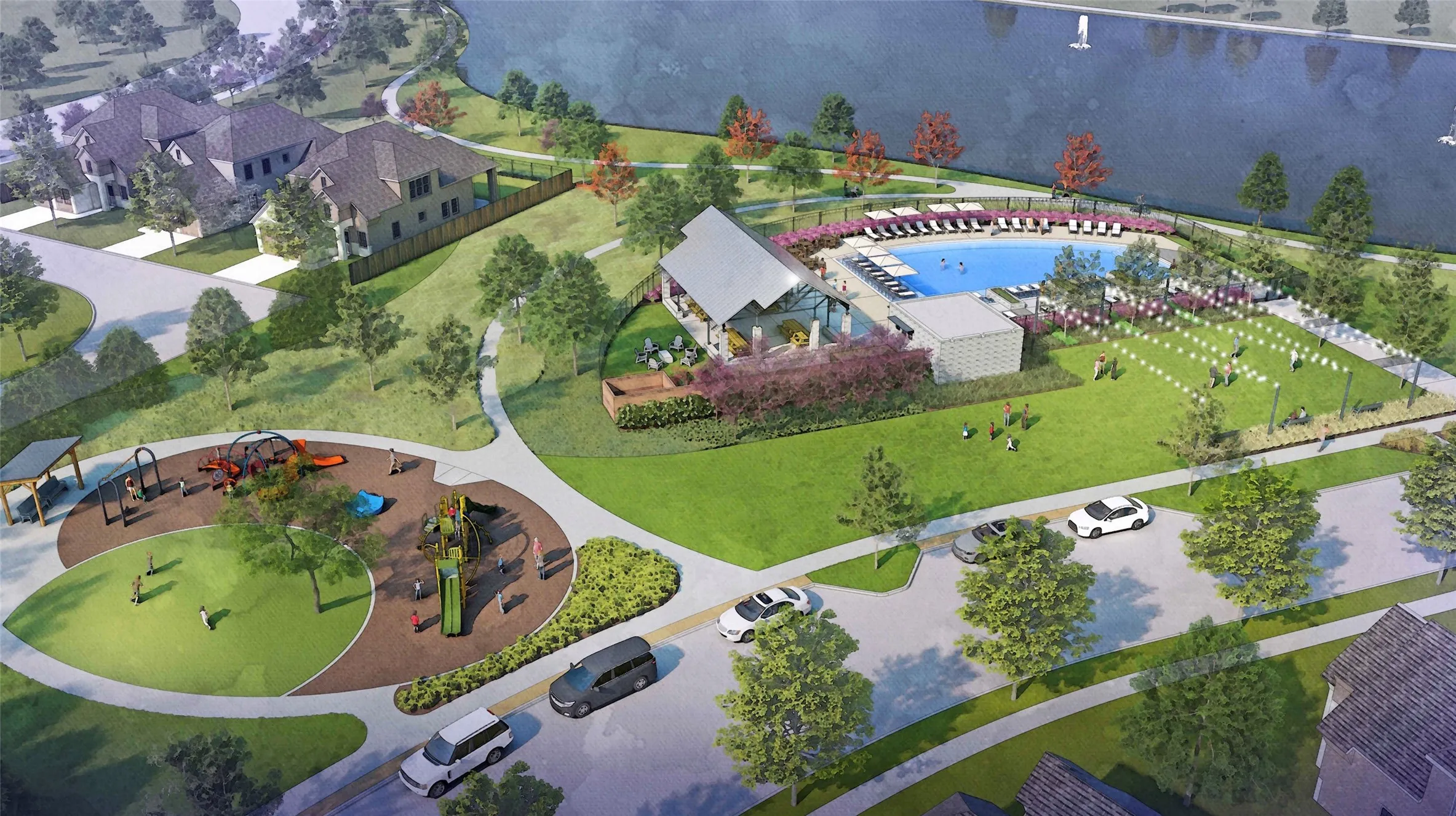 Offering beautiful outdoor spaces that encourage fun family time, you'll find a community designed with outdoor living in mind at The Heights at Uptown Celina!  Artist rendering