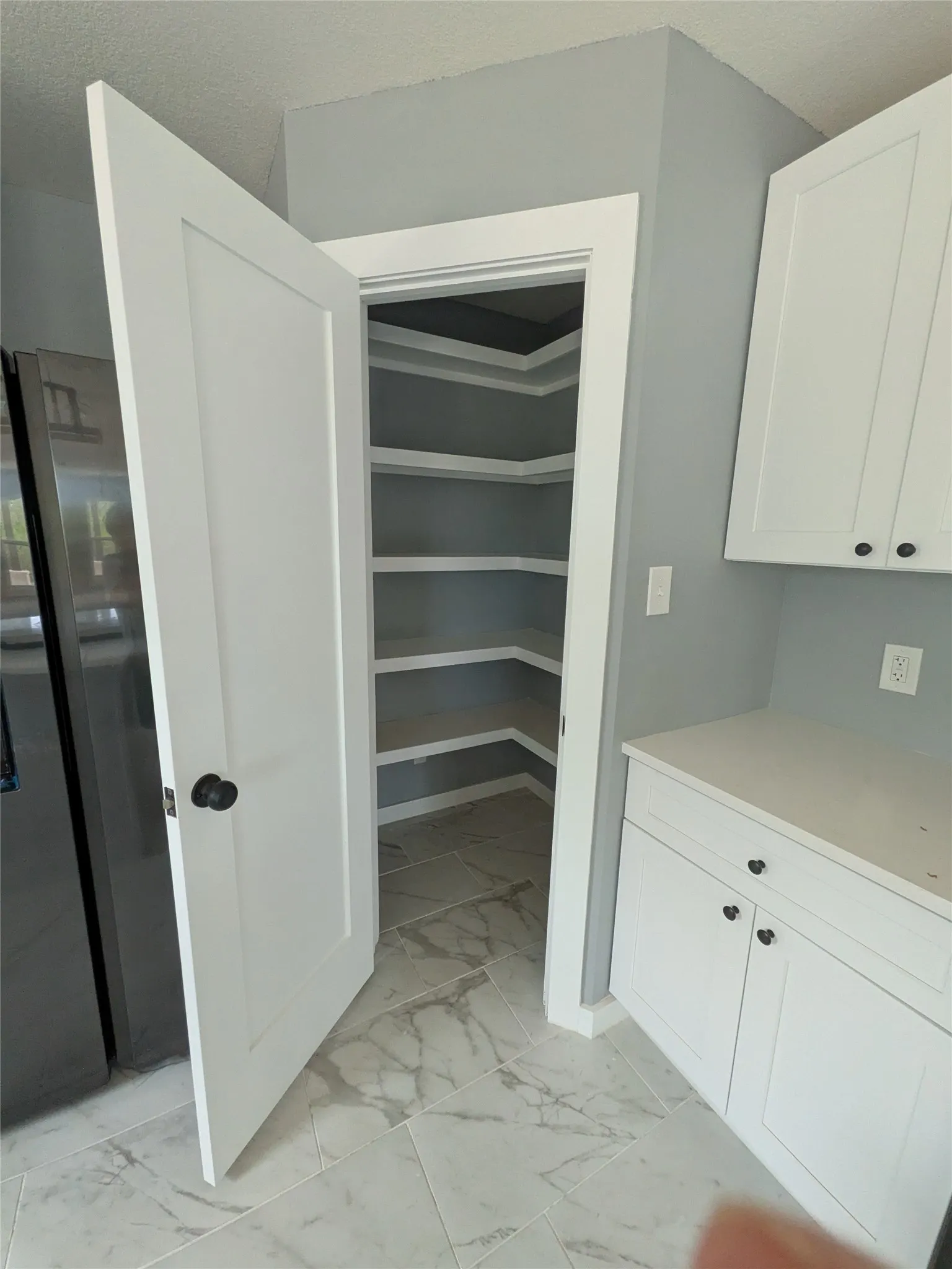 WALK IN PANTRY WITH BUILT IN SHELVES