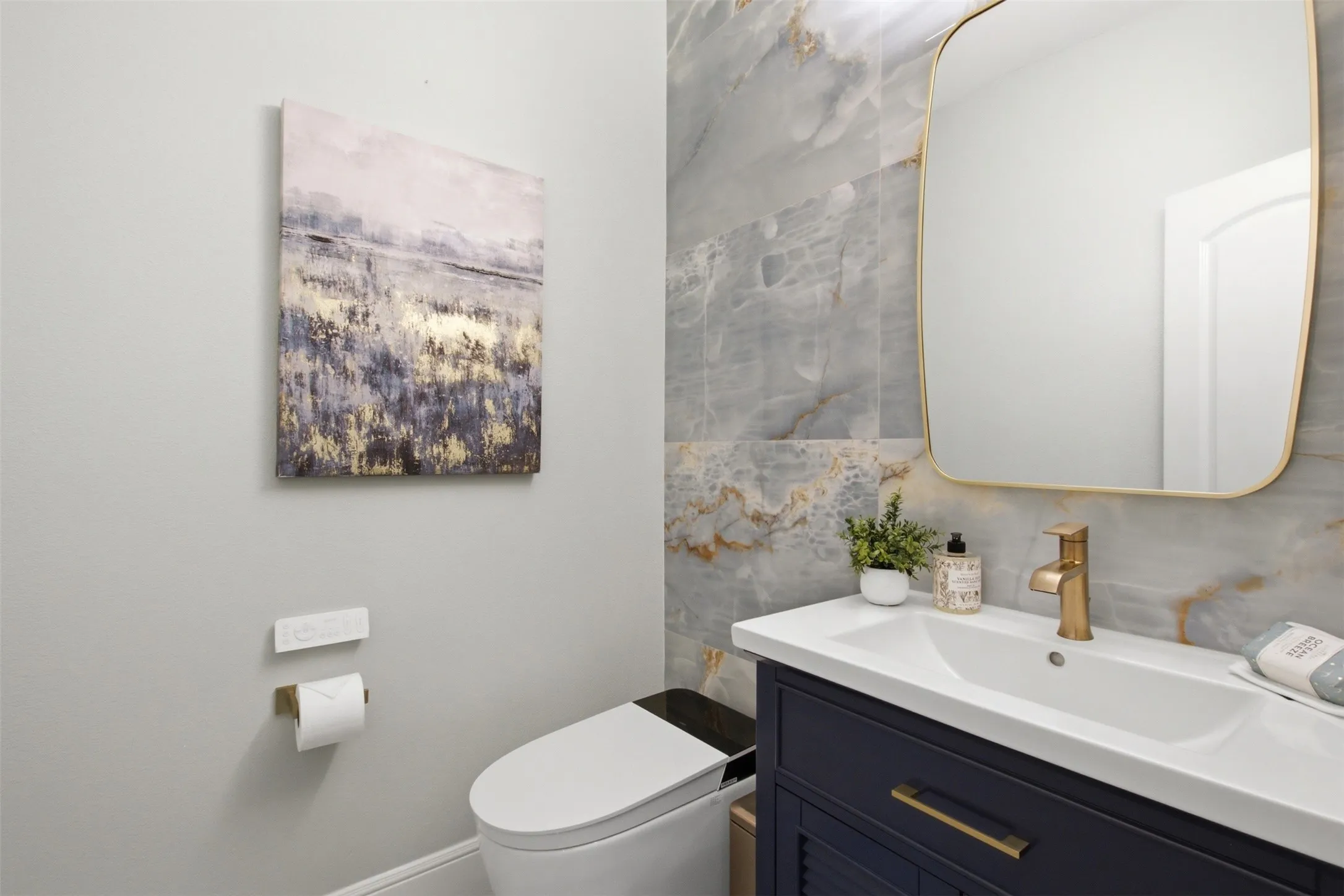 Guest bath with smart toilets