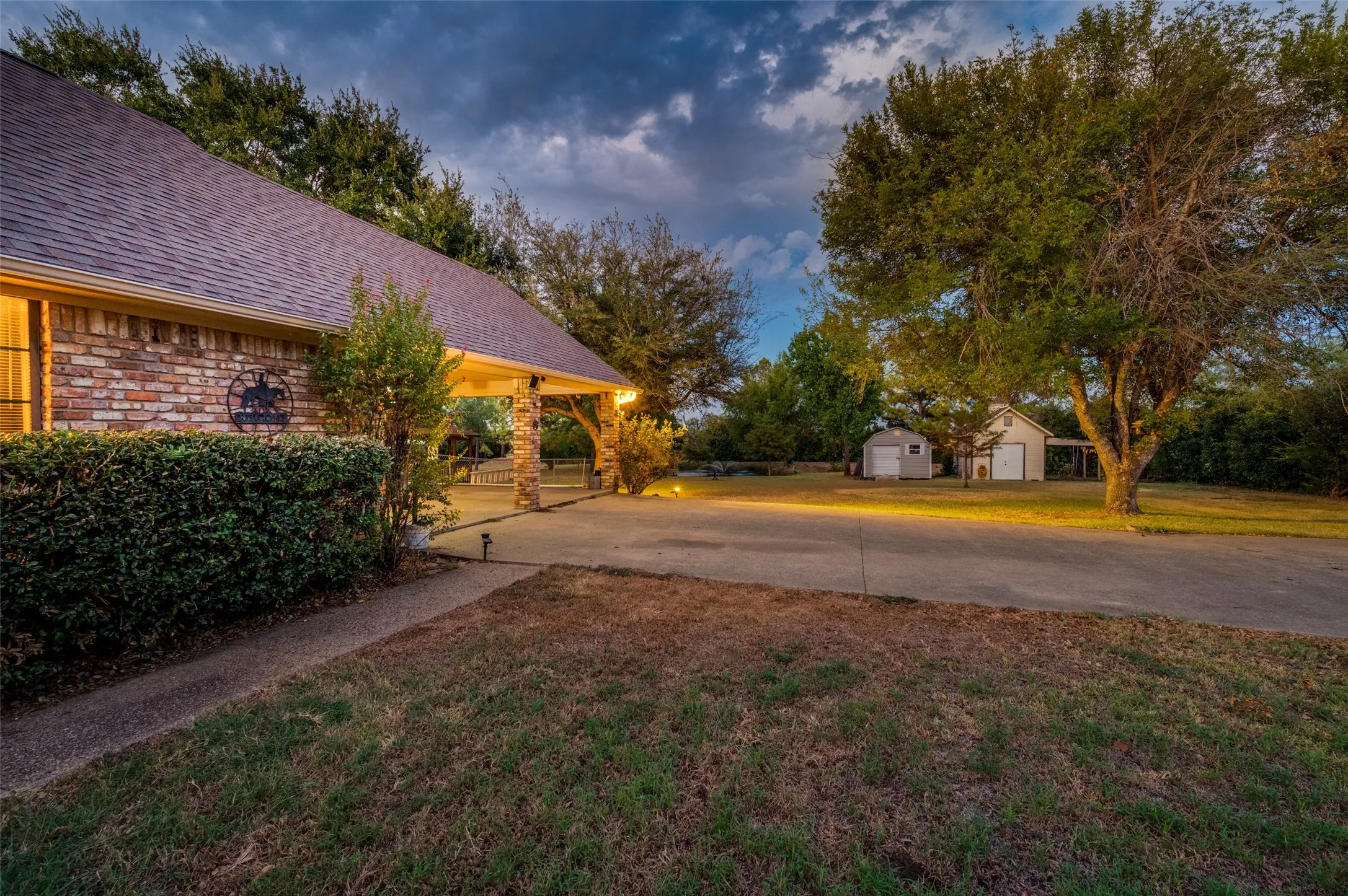 side of home with carport
