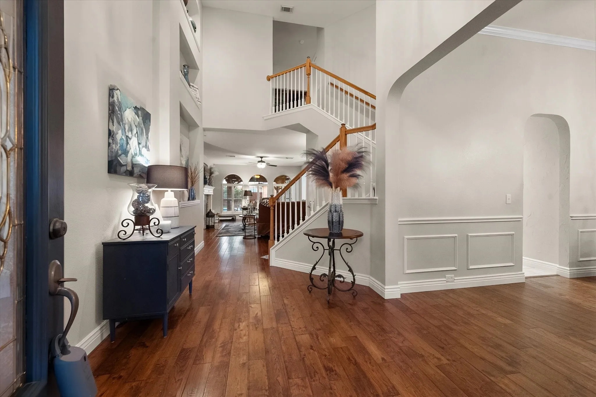 Statement entry-way leading to expansive dining area