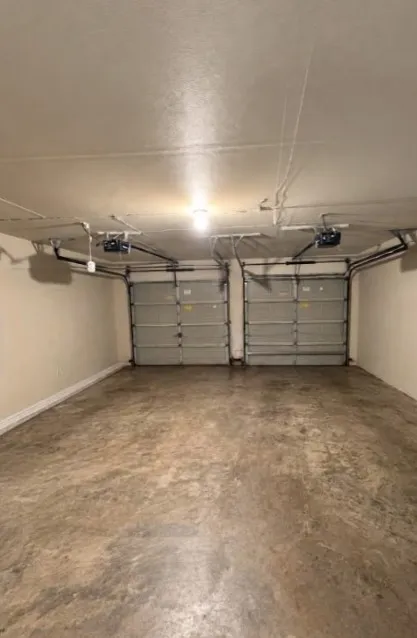 View of garage, spacious.