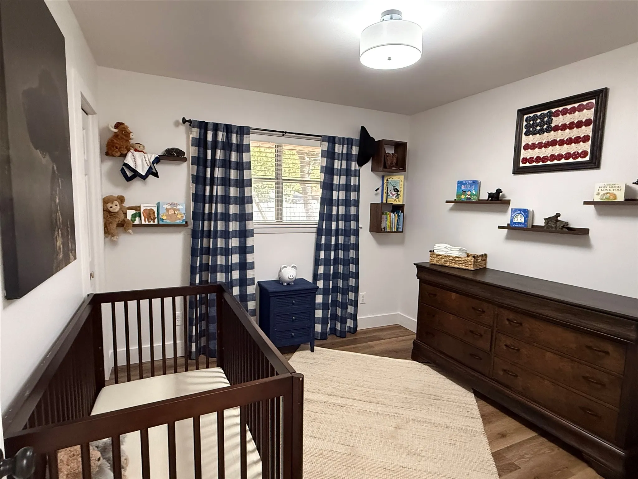 Luxury Plank flooring with white walls and trim