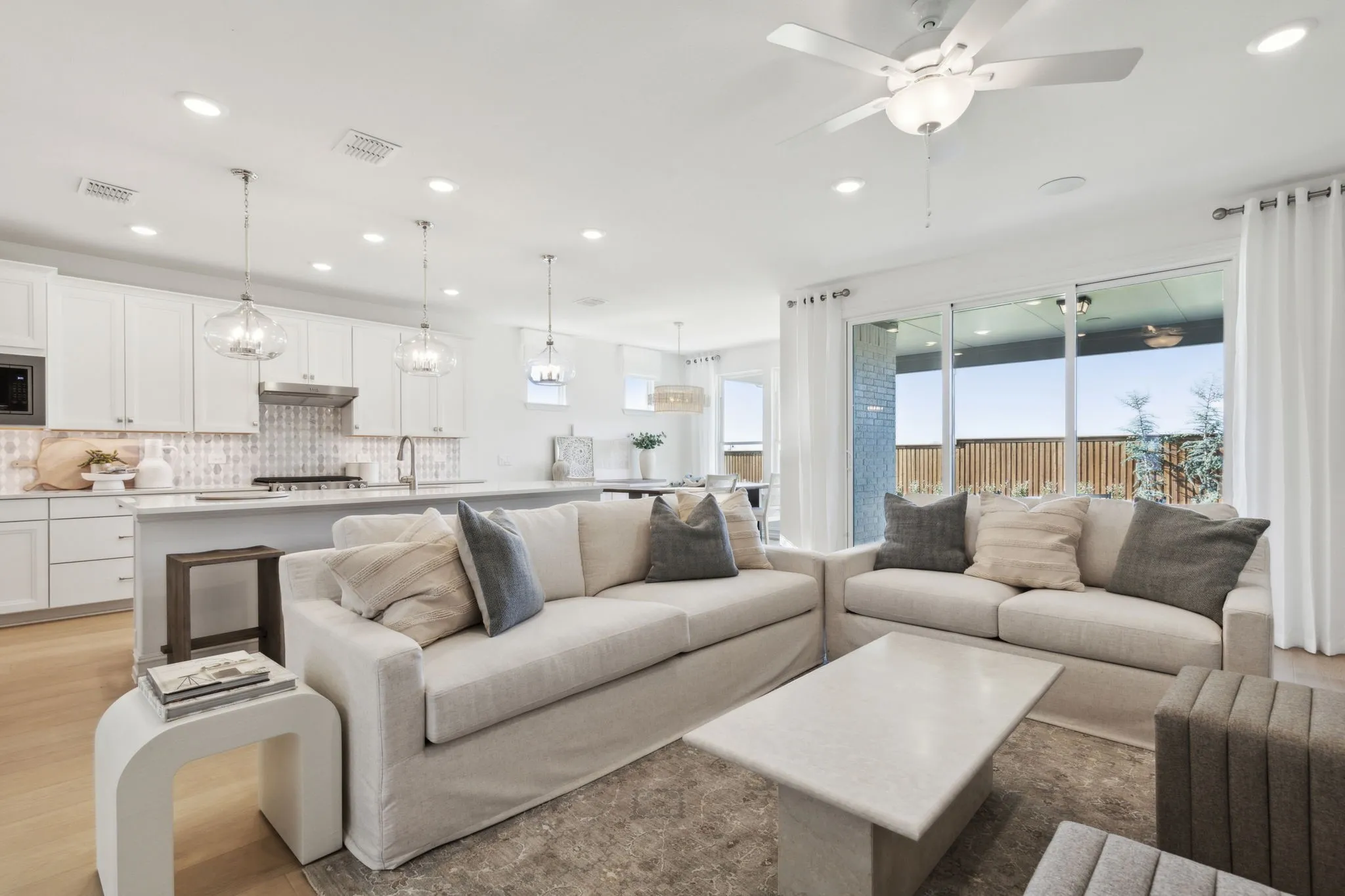 *Model Representation - Gathering room with view of main living areas