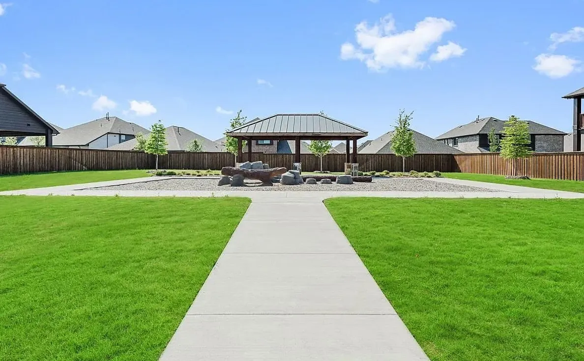 View of community yard featuring a gazebo
