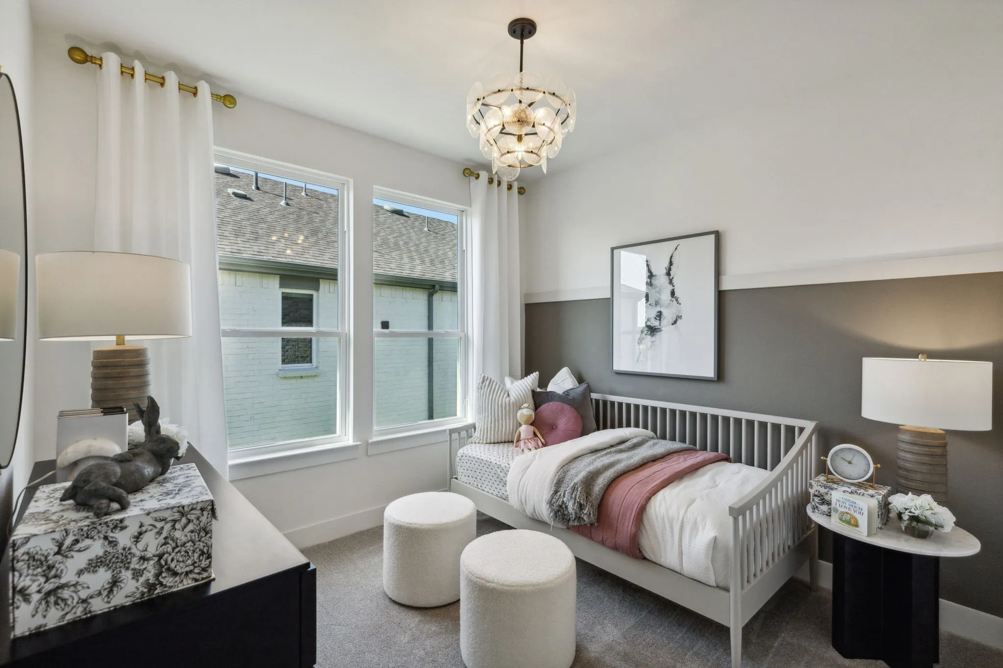 *Model Representation - Spacious secondary bedroom with large windows