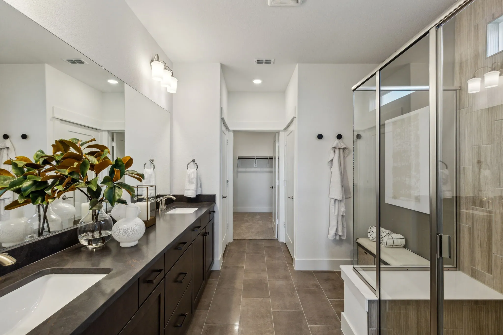 *Model Representation - Owner's private bath with double vanity