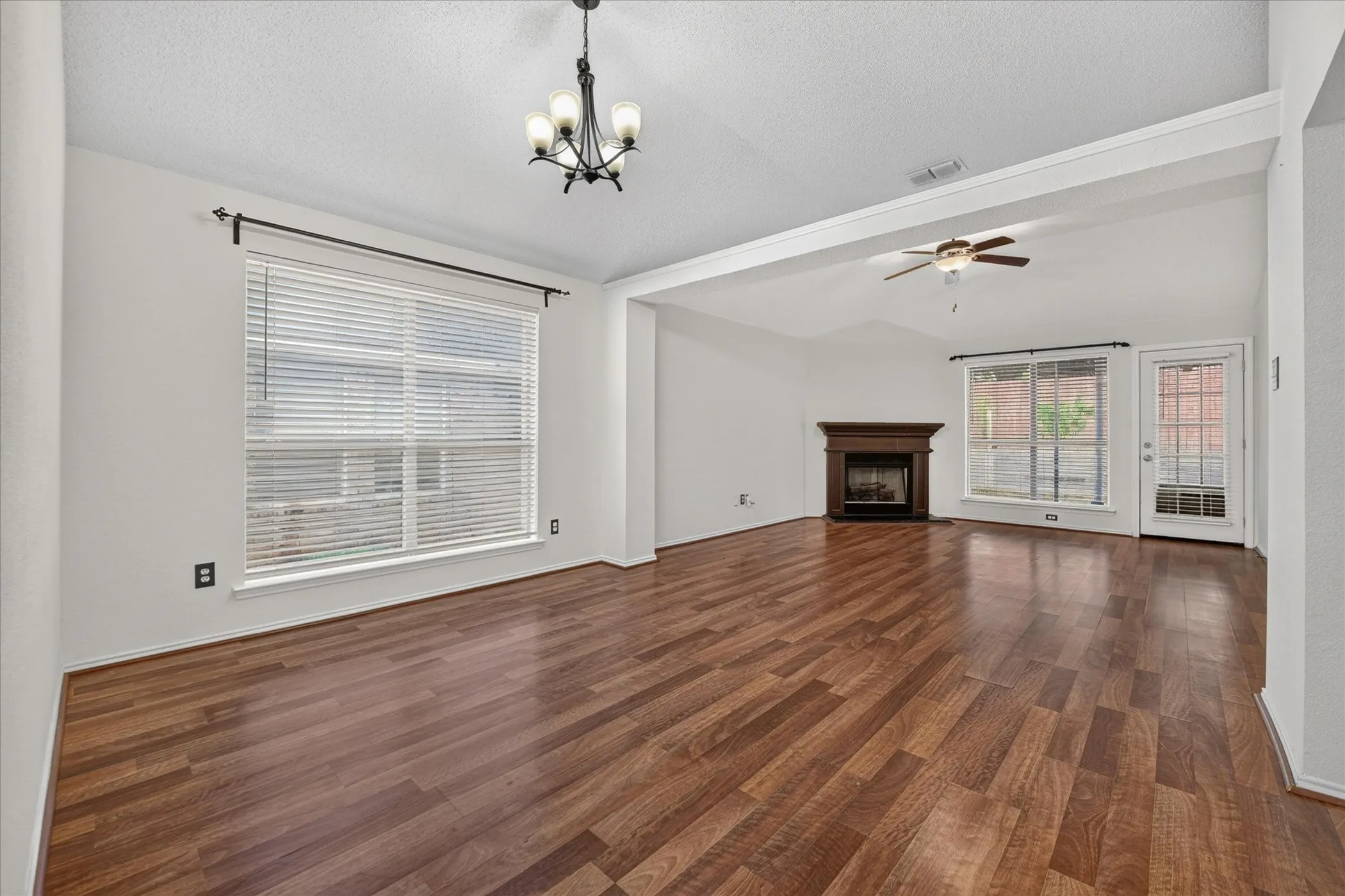 Living area highlight demonstrating flexible floor plan arrangement, ample wall space for entertainment setups, and cohesive interior finishes.