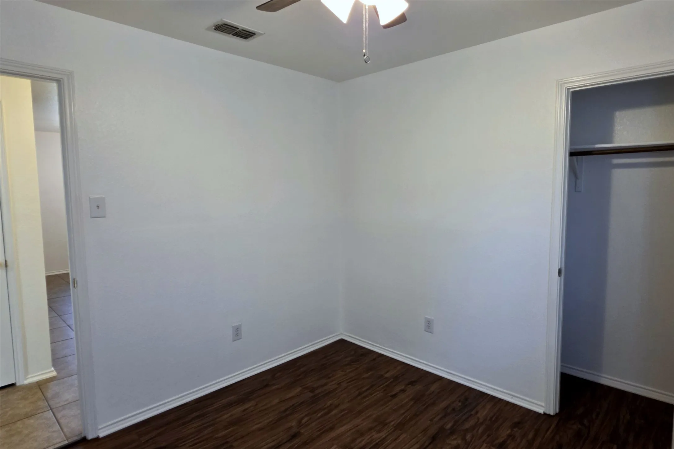 Bedroom 3 near the hall bathroom has its own walk-in closet.