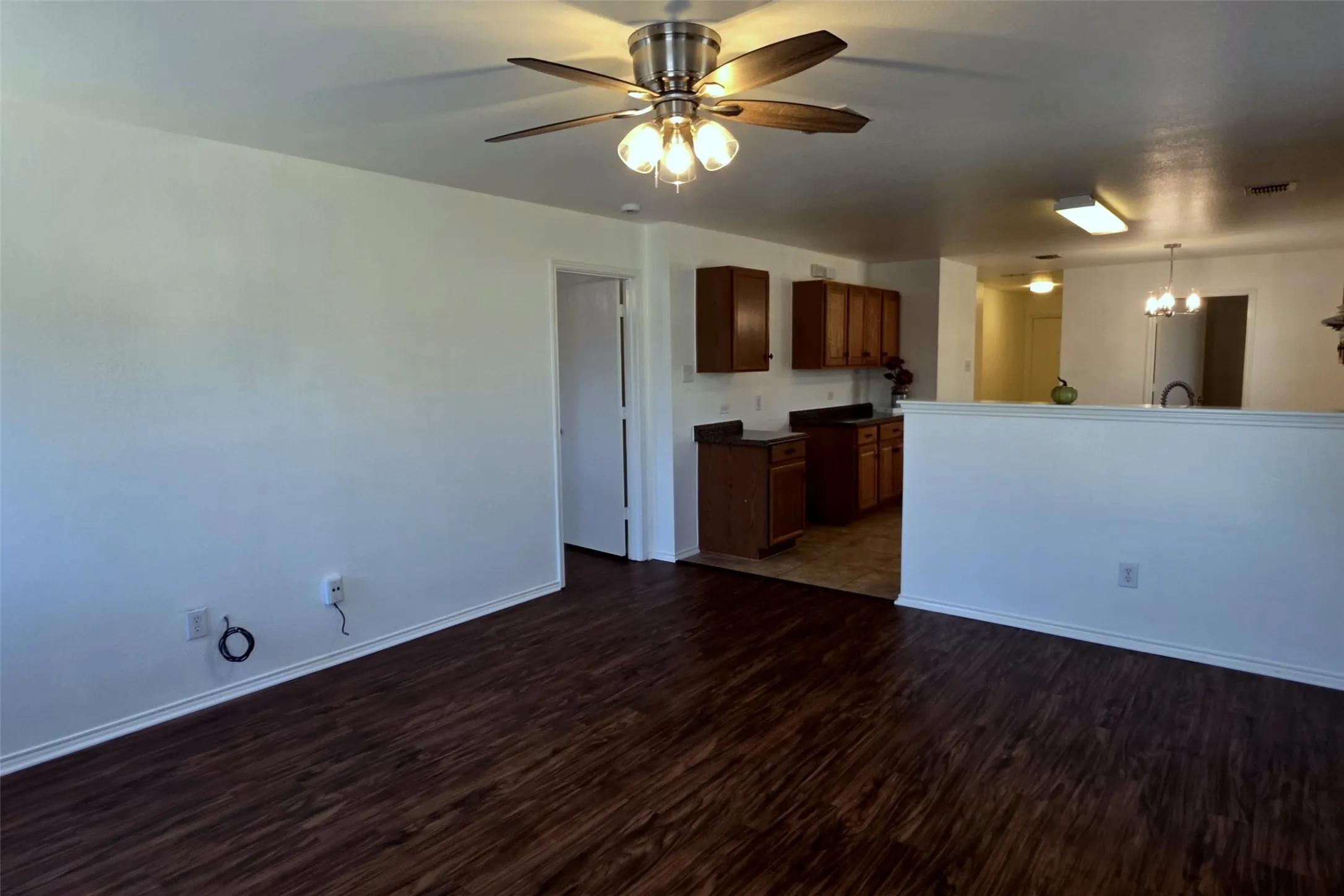 Enter the primary suite from the living room.