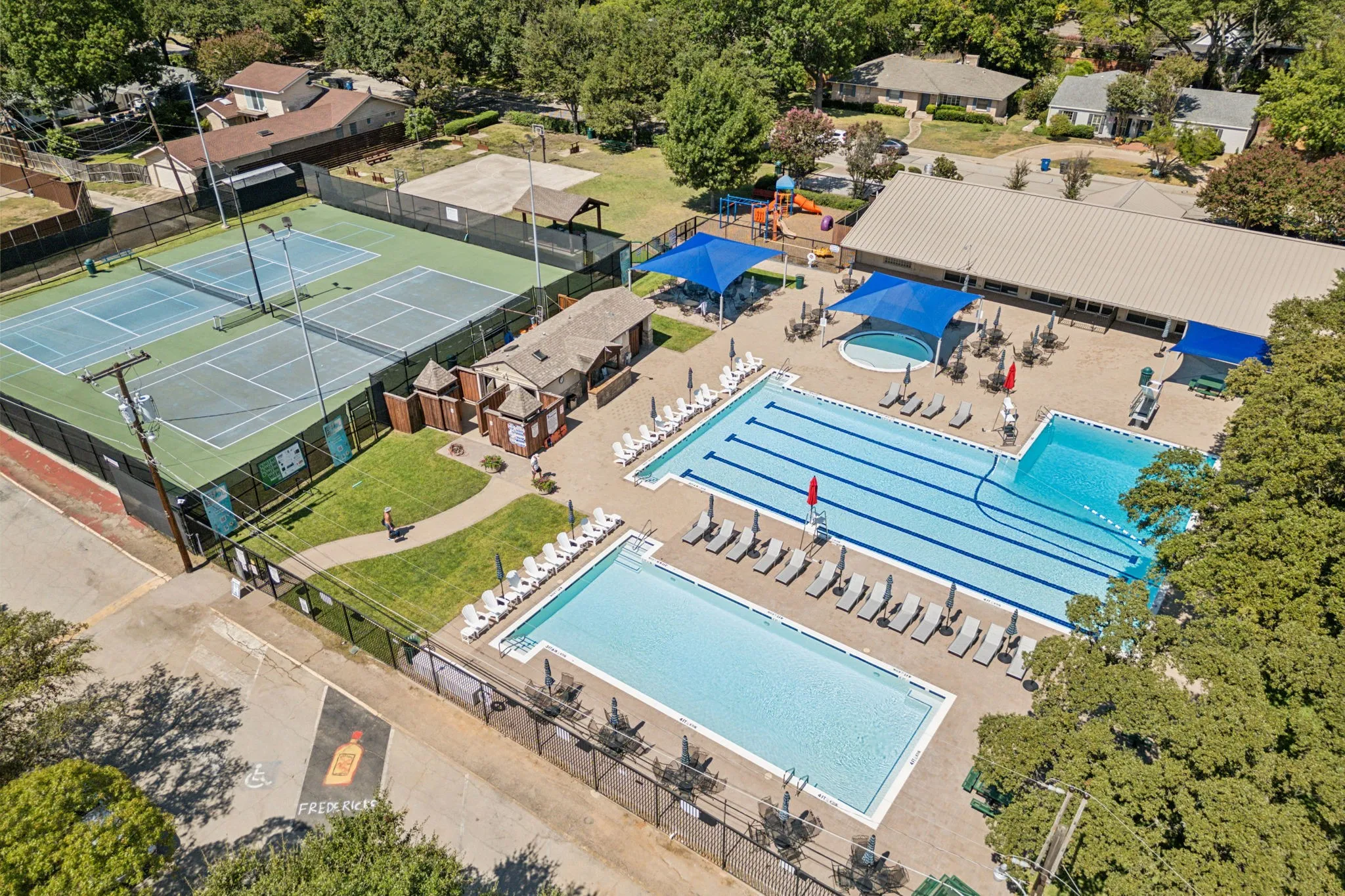 Sparkman Club alternate view showing tennis & park