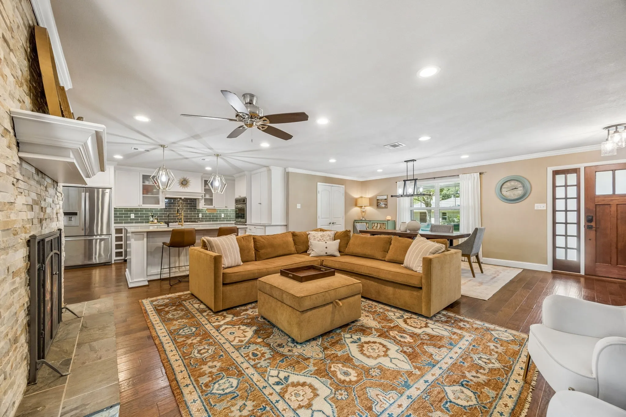Looking into kitchen & dining