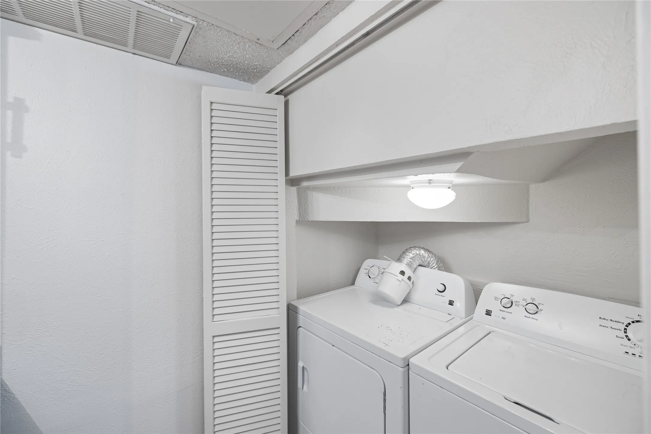 Washer and dryer provided in utility closet