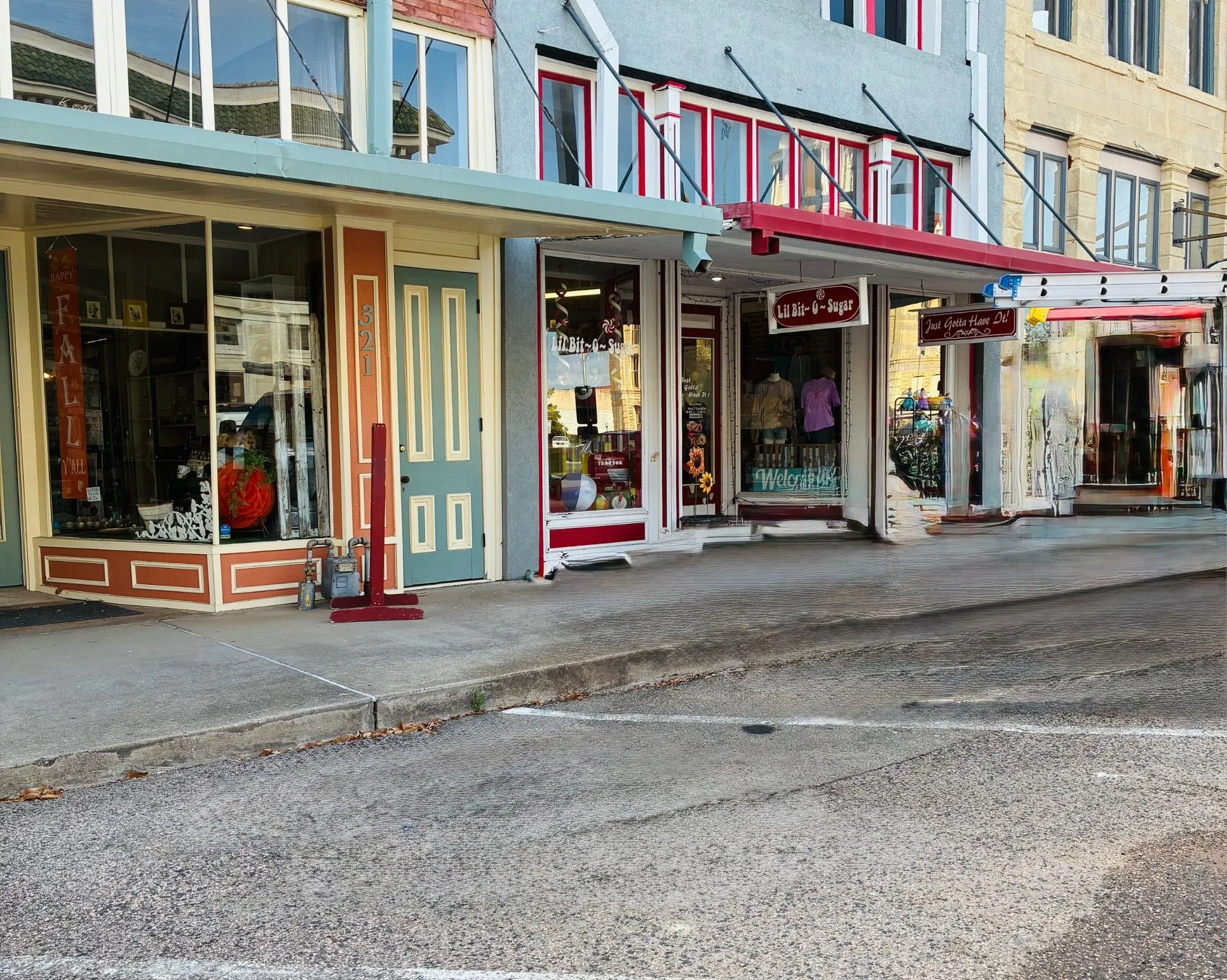 Front of structure with parking.