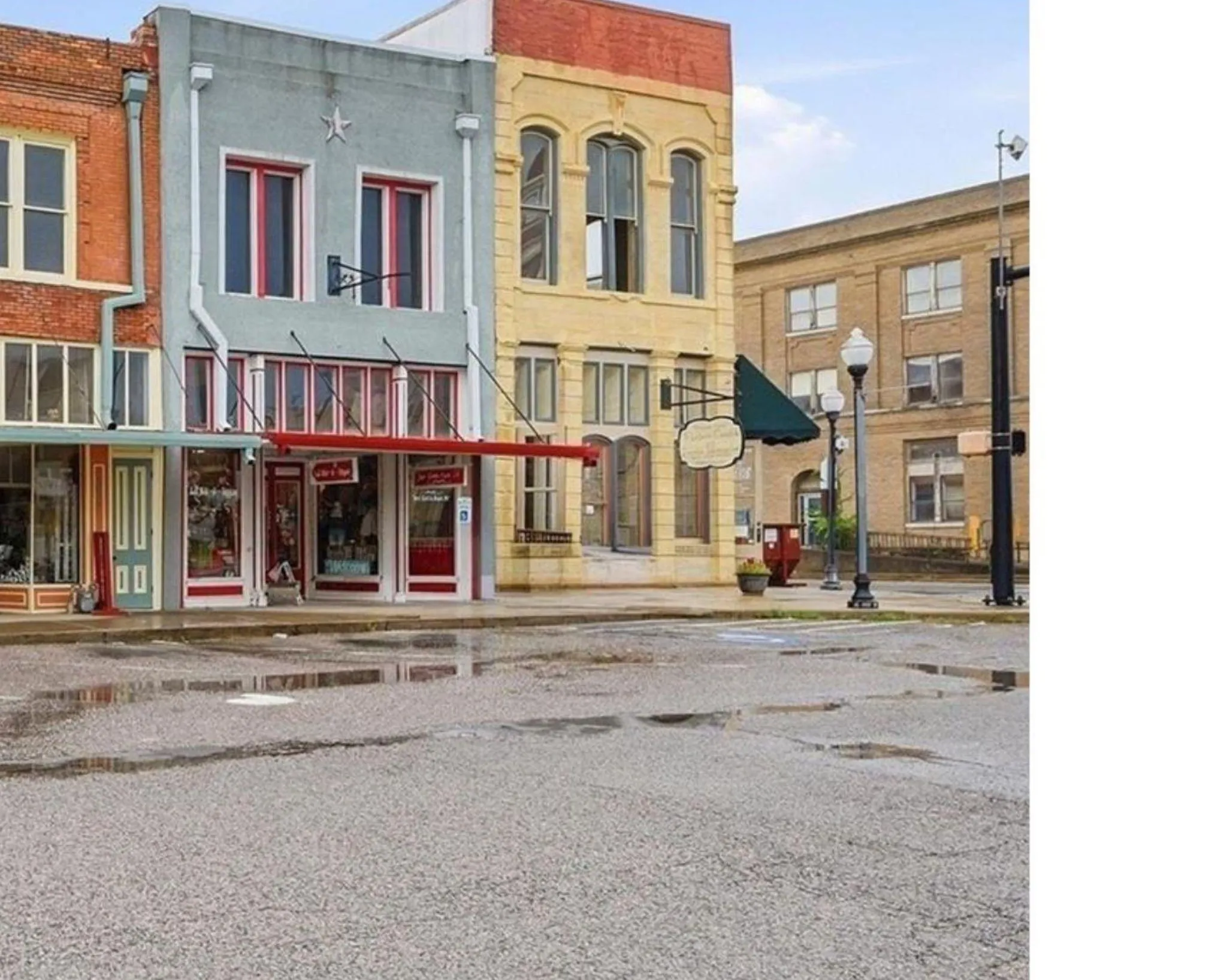 Subject property is the middle building.