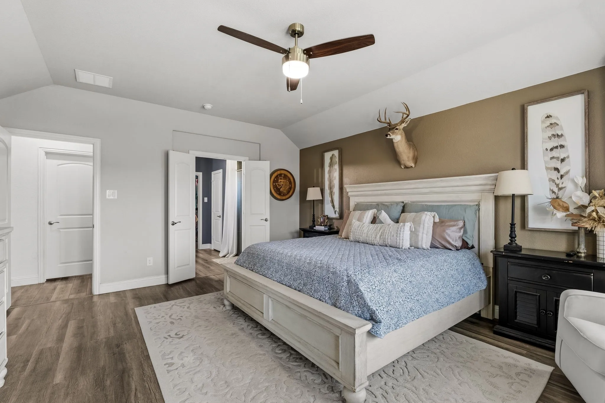 Wood-finish flooring throughout