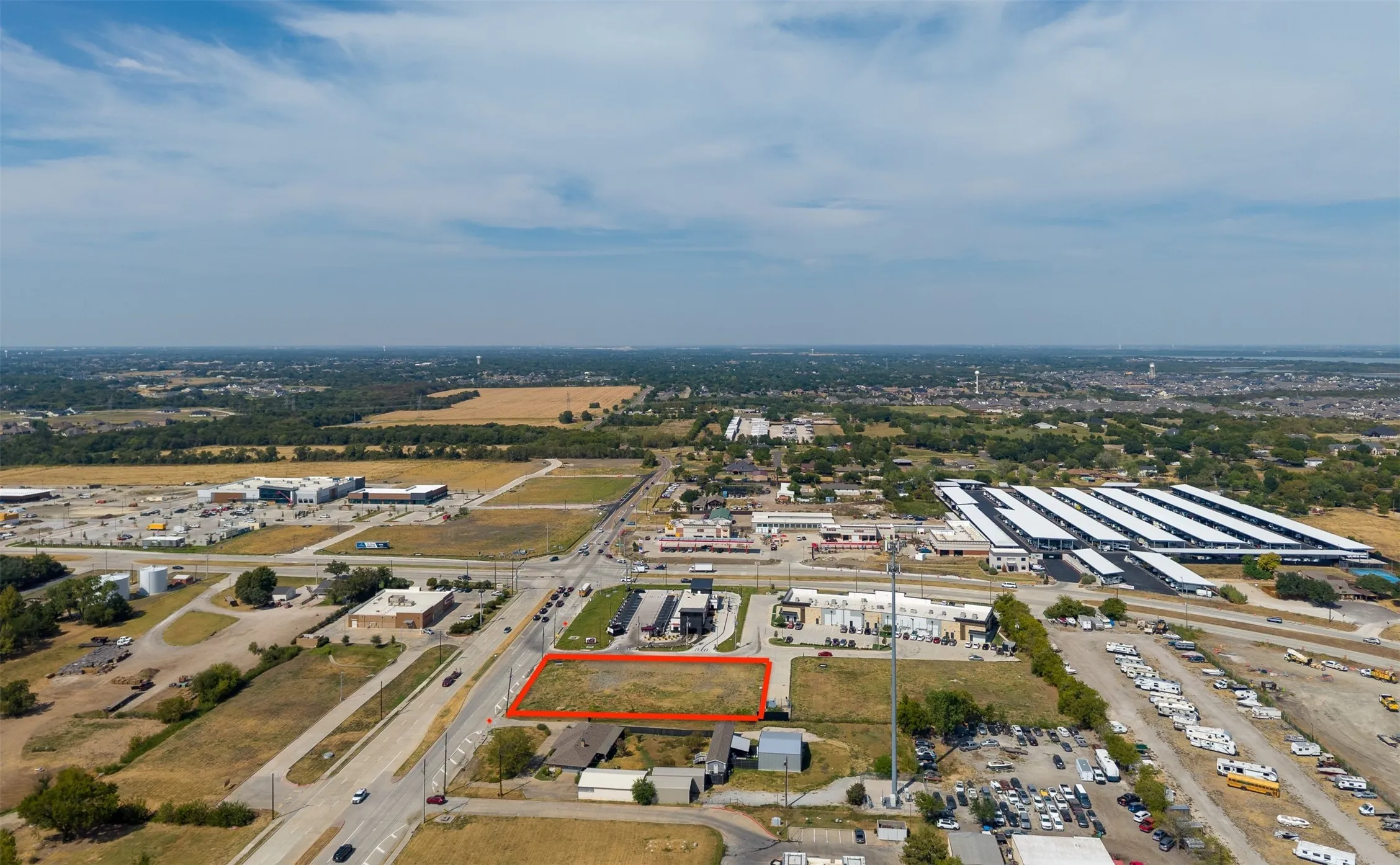 Aerial - Lot 4 outlined (approximate; see recorded plat), trade area