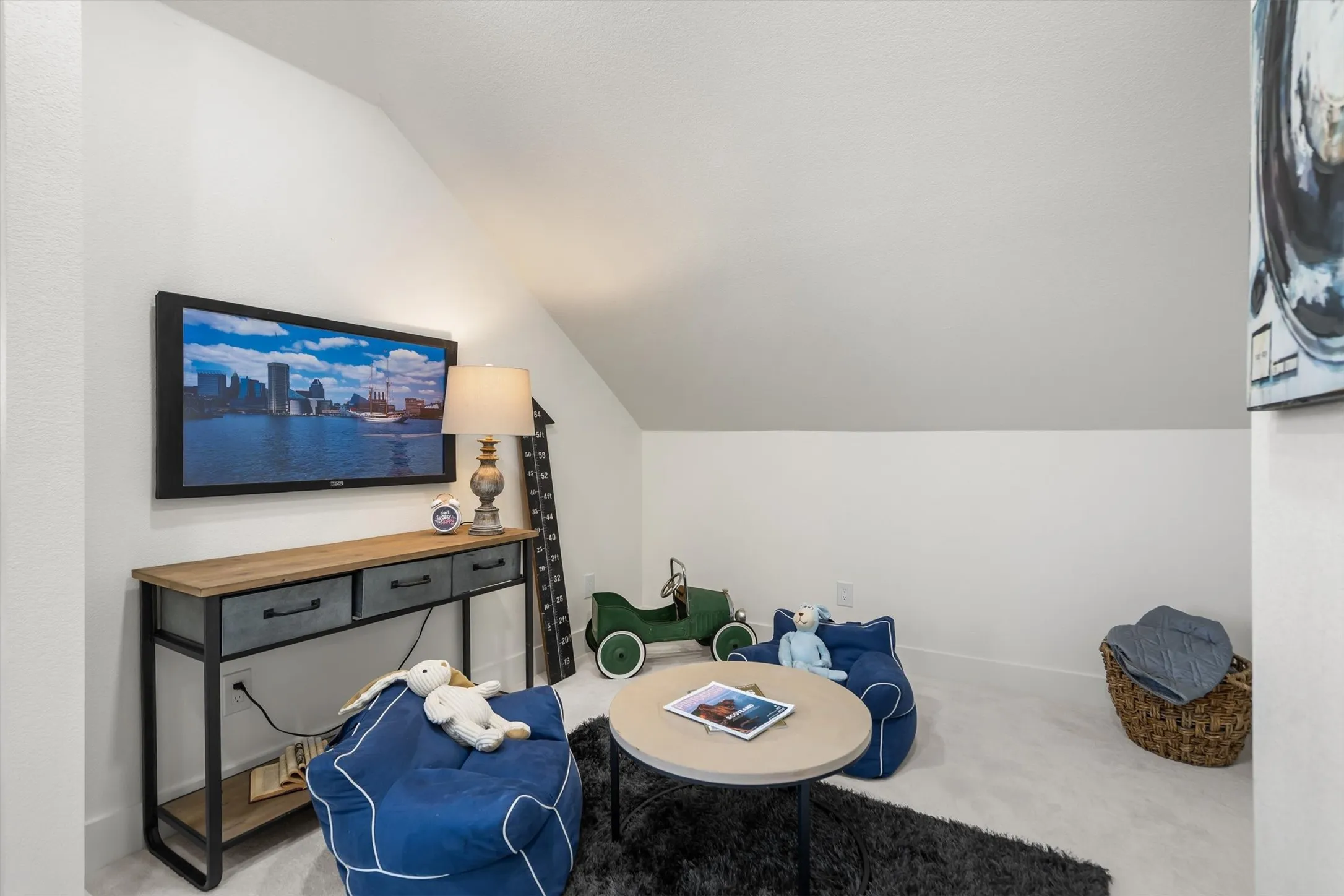 Flex room off the game room can be used as media room, homework station, gaming room, or enclose it for extra storage if needed. Very flexible