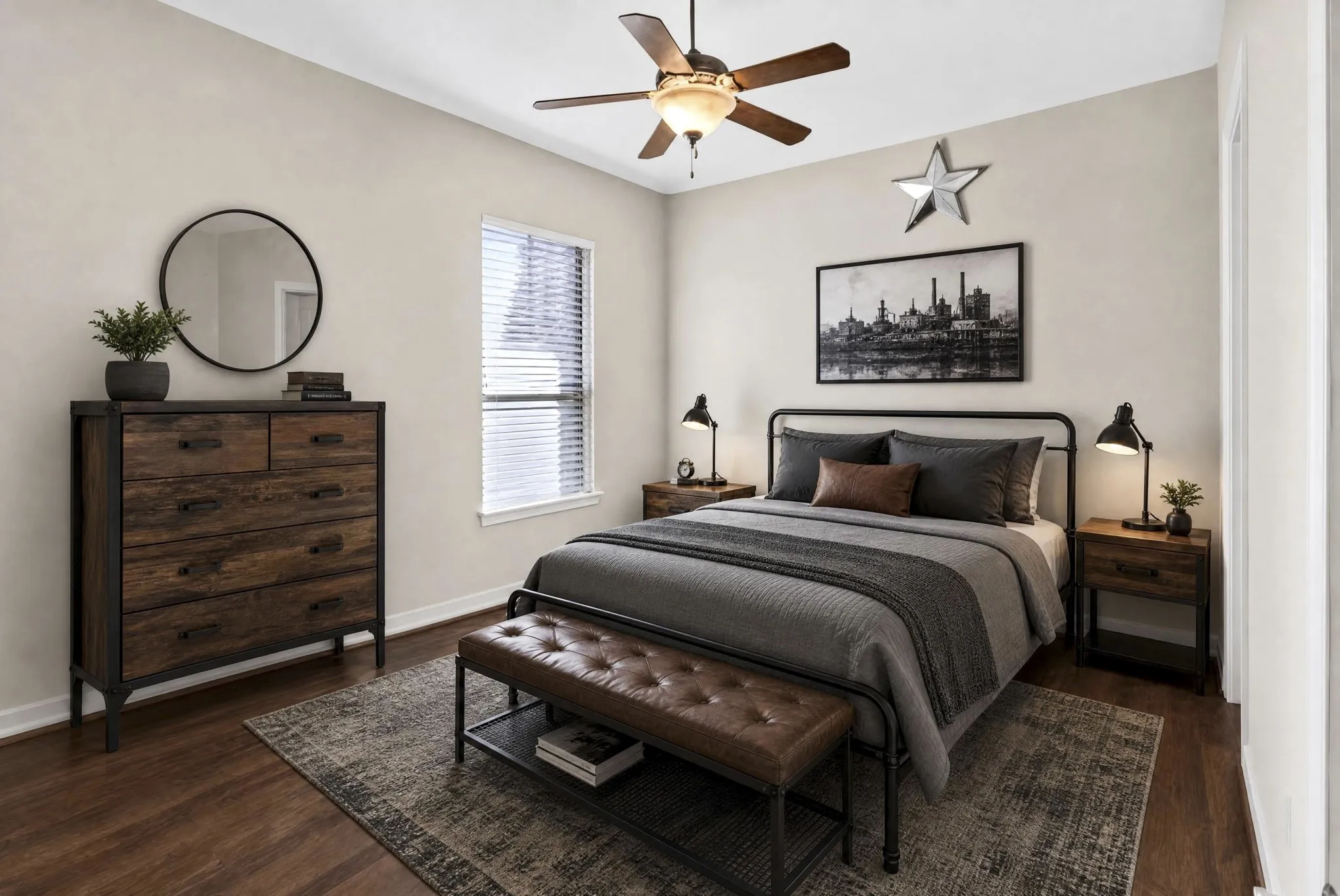 First Floor guest bedroom with attached full bath could double as an office. Walk-in Closet.
