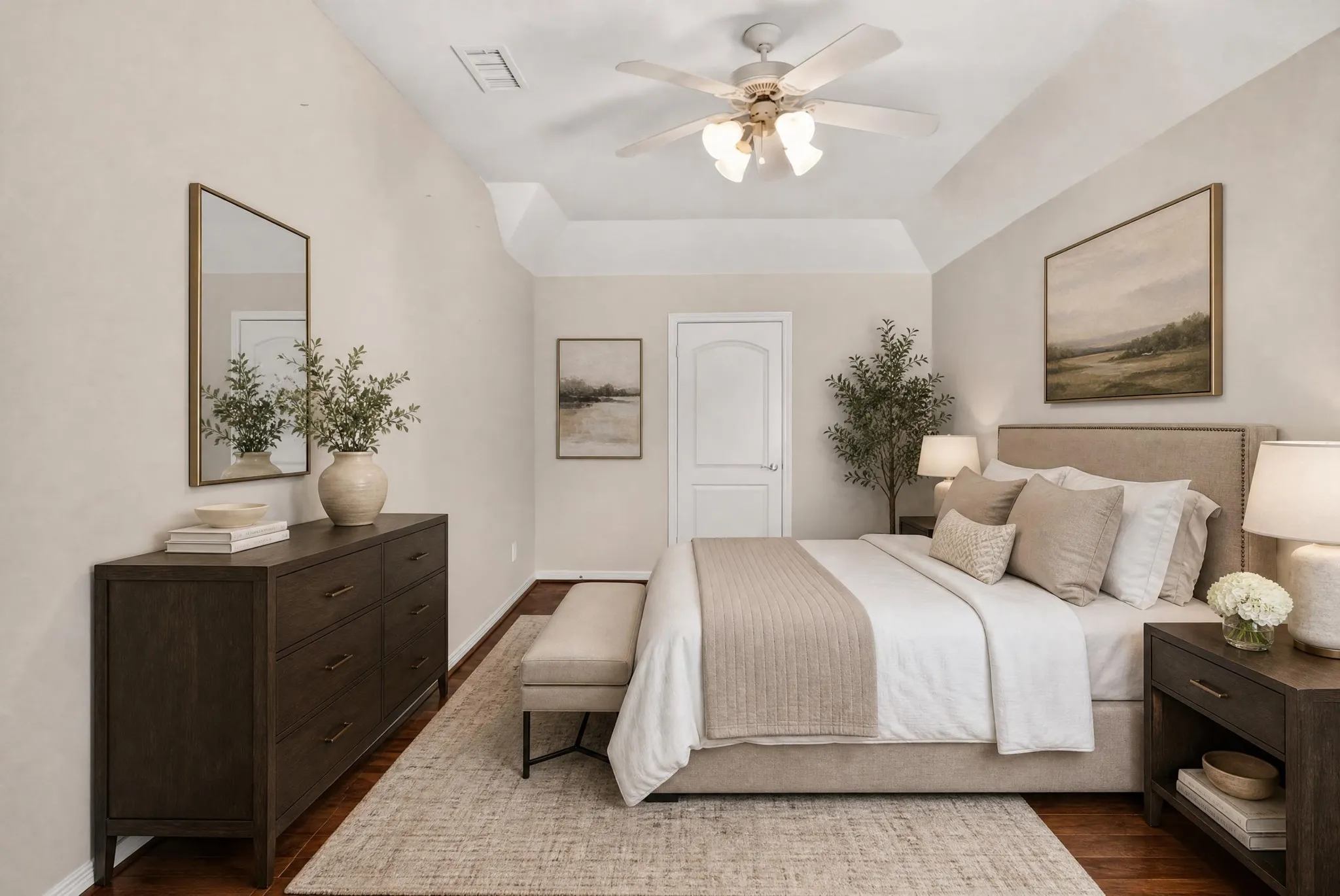 Virtually staged secondary bedroom 5 with attached jack and jill bath.