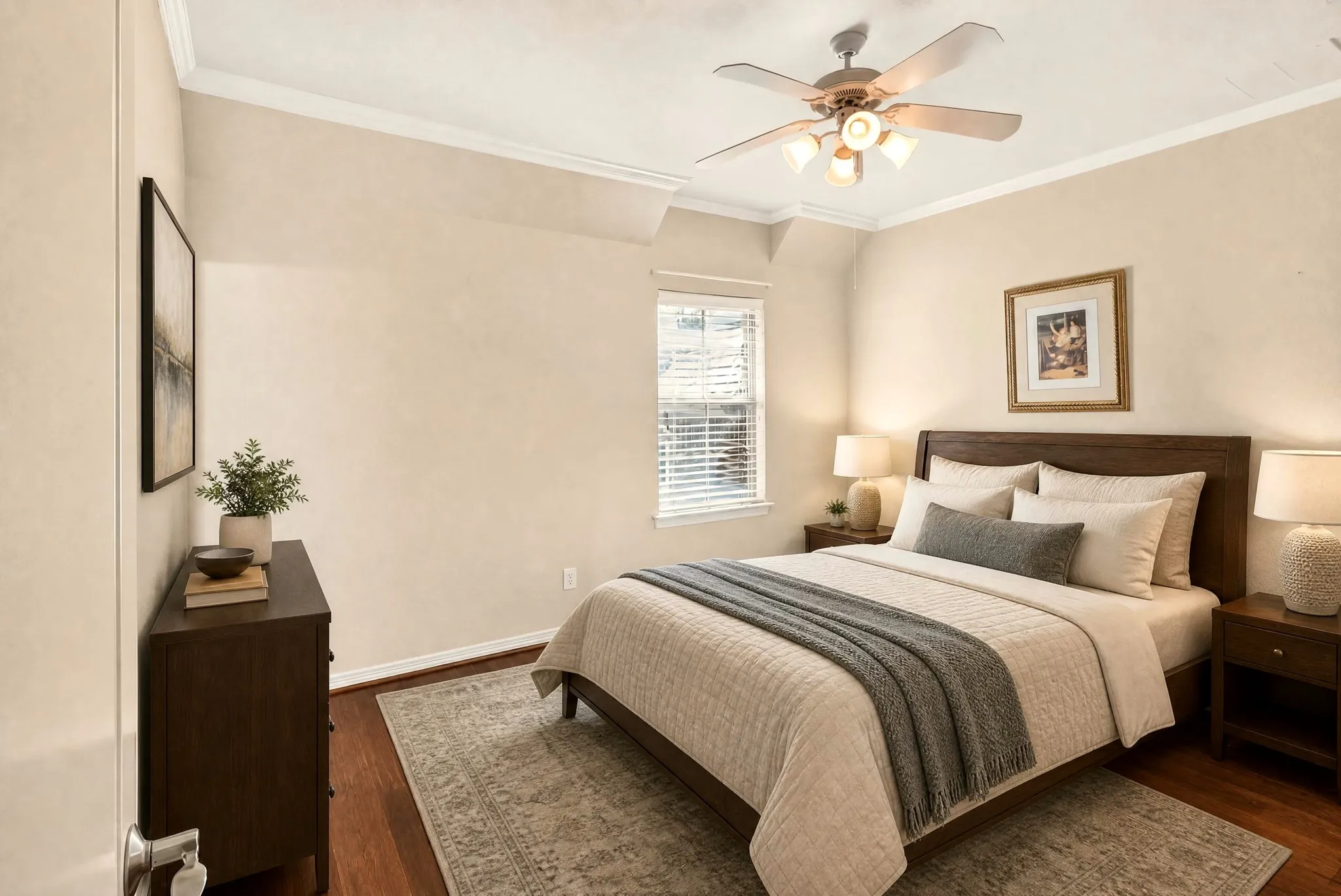 Virtually staged secondary bedroom 3 with attached full bath.