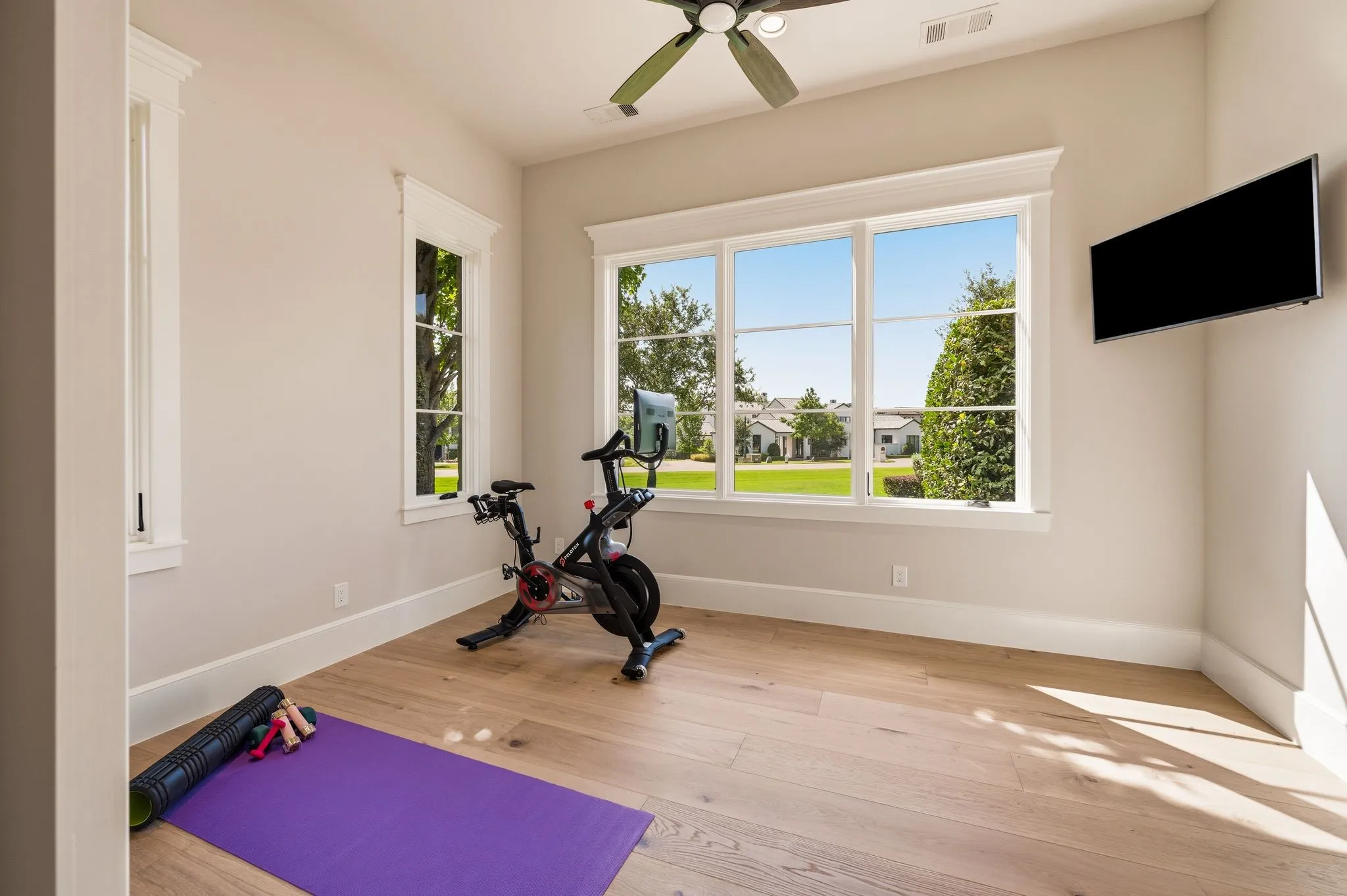 A dedicated fitness space makes wellness convenient at home.