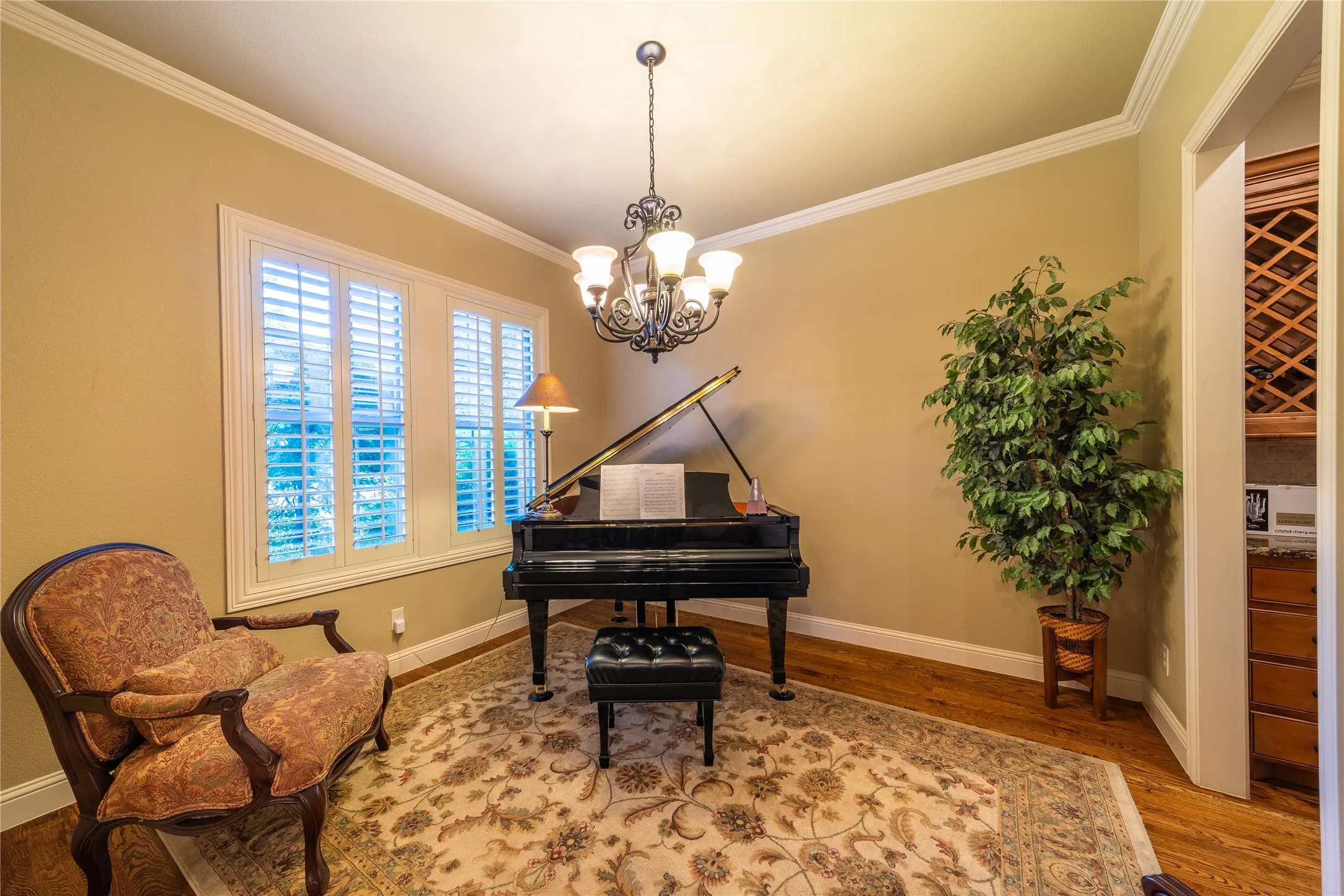The formal dining room is located at the front of the home.