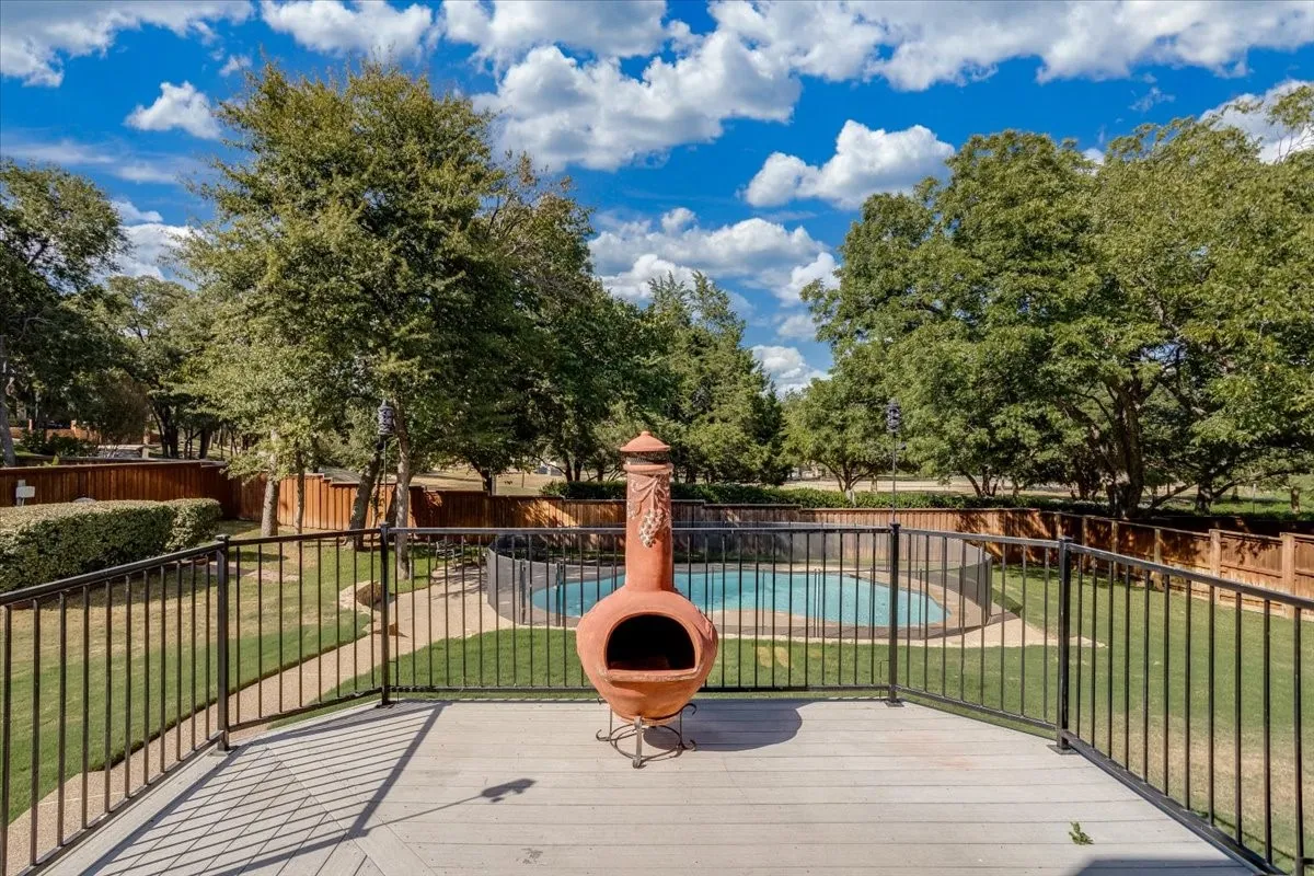 Back deck accessible from kitchen/living room