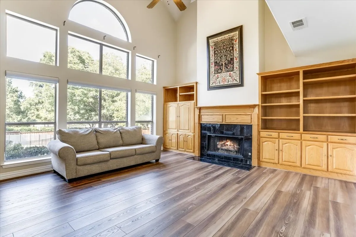 Great space with solid wood built-ins