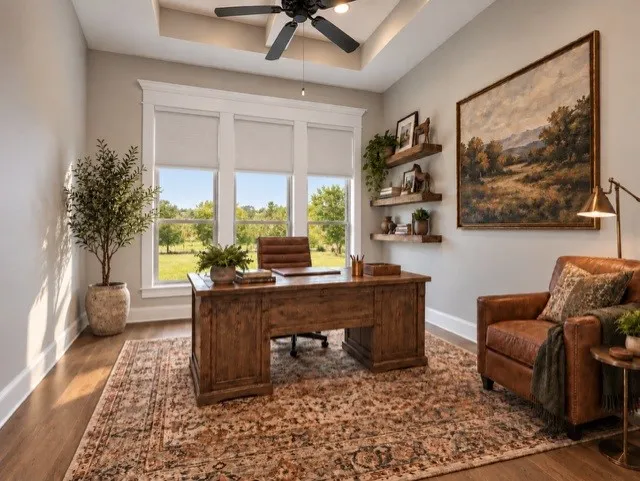 Virtually Staged Office. Room not to scale.