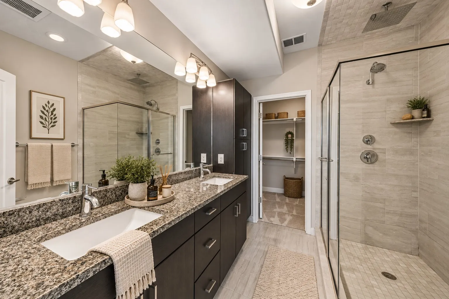 Primary bathroom virtually staged