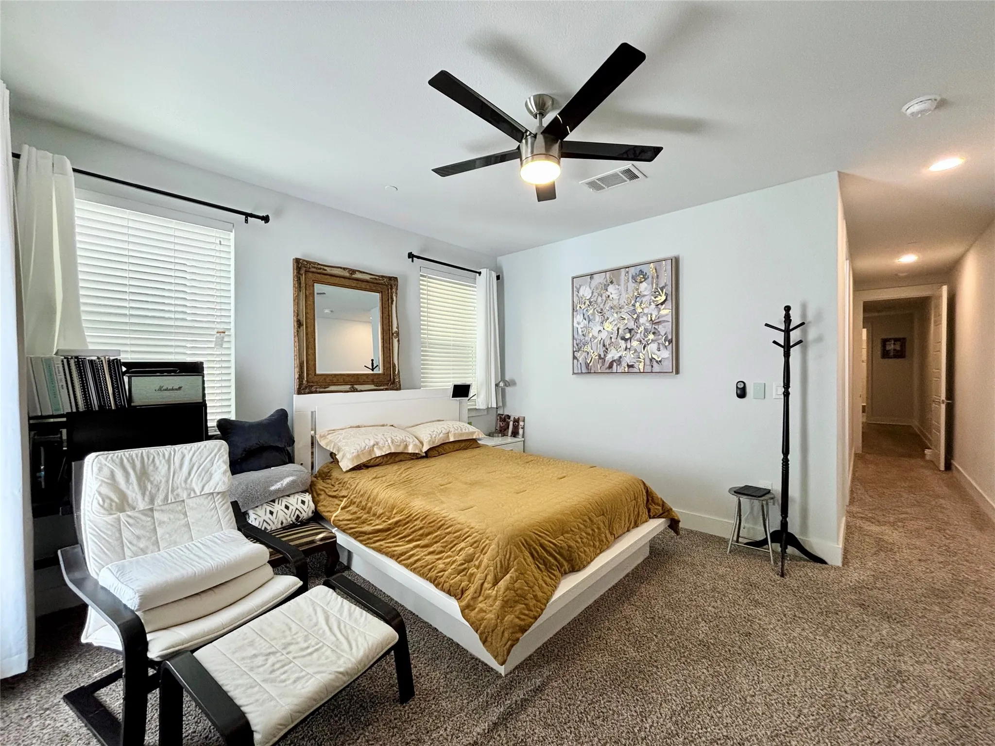 Recessed lighting and ceiling fan with light fixture