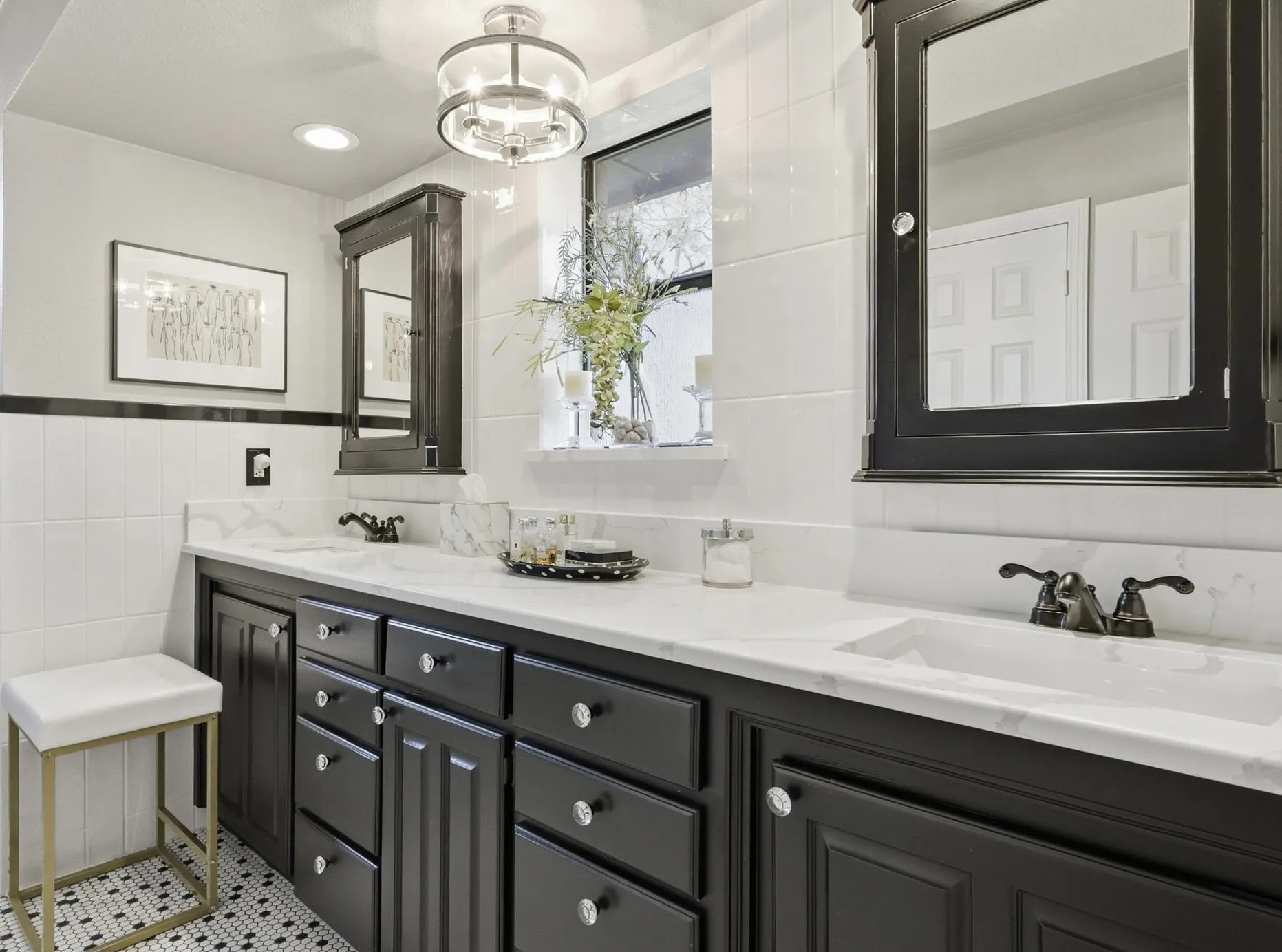Built in storage in medicine cabinets