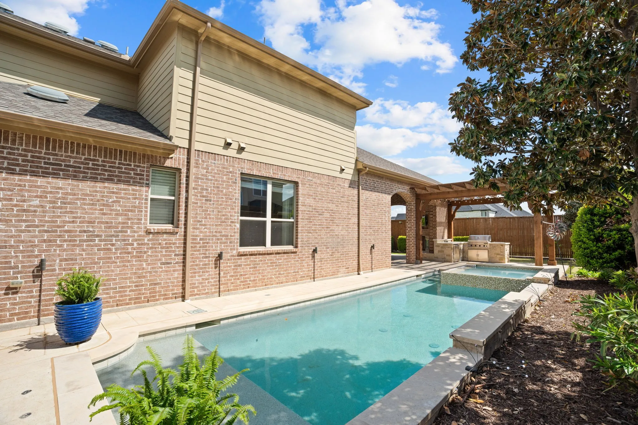 The perfect spot for star gazing all year long! New pebble tech surface in the pool & spa.