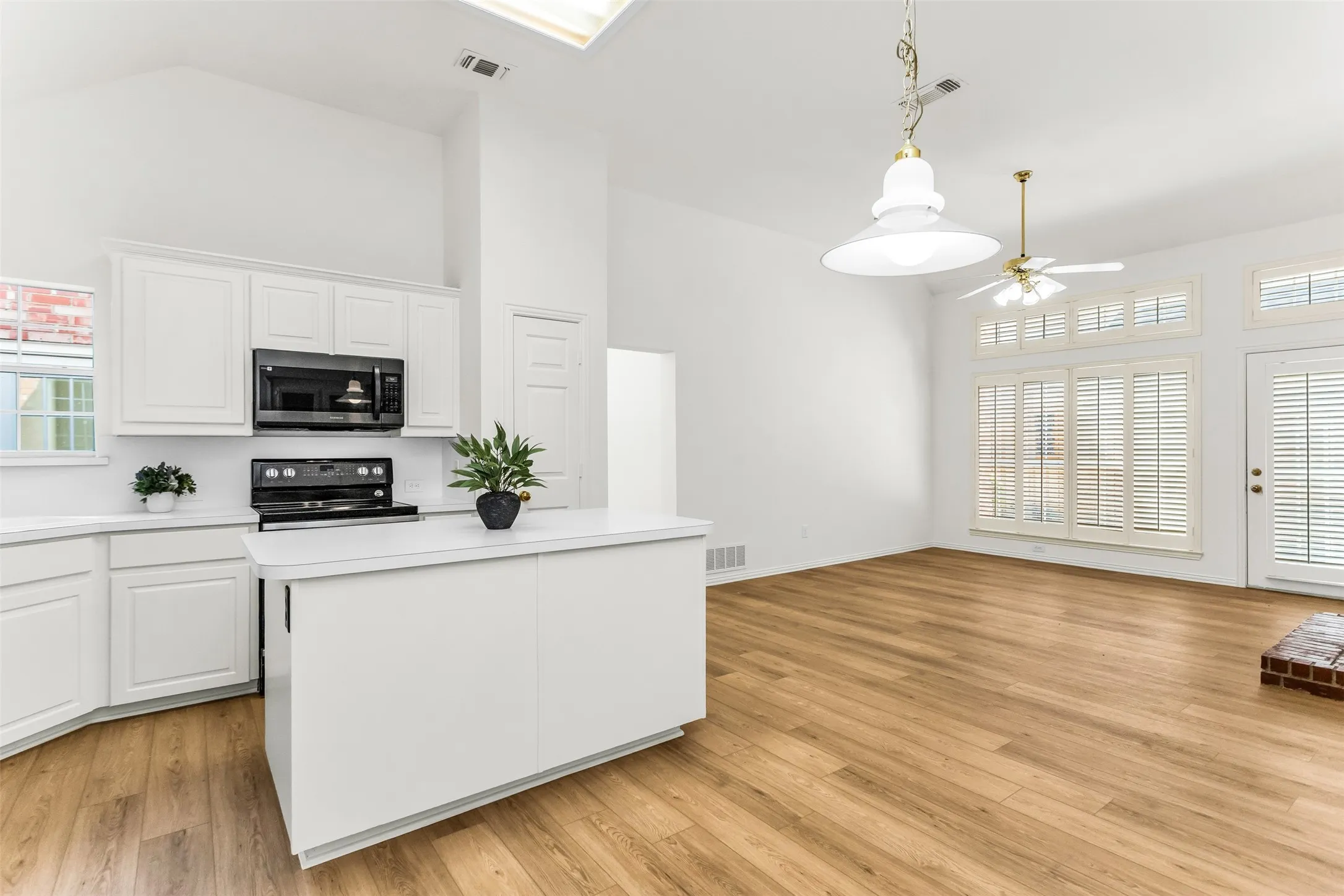 Dishwasher In Kitchen & View To Courtyard.